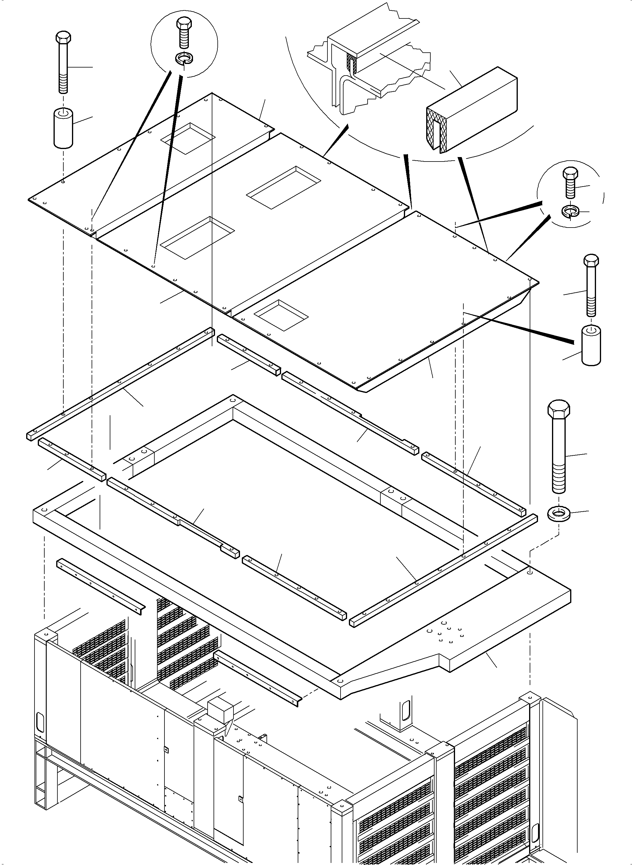 Roof section 958 009 40 KOMATSU