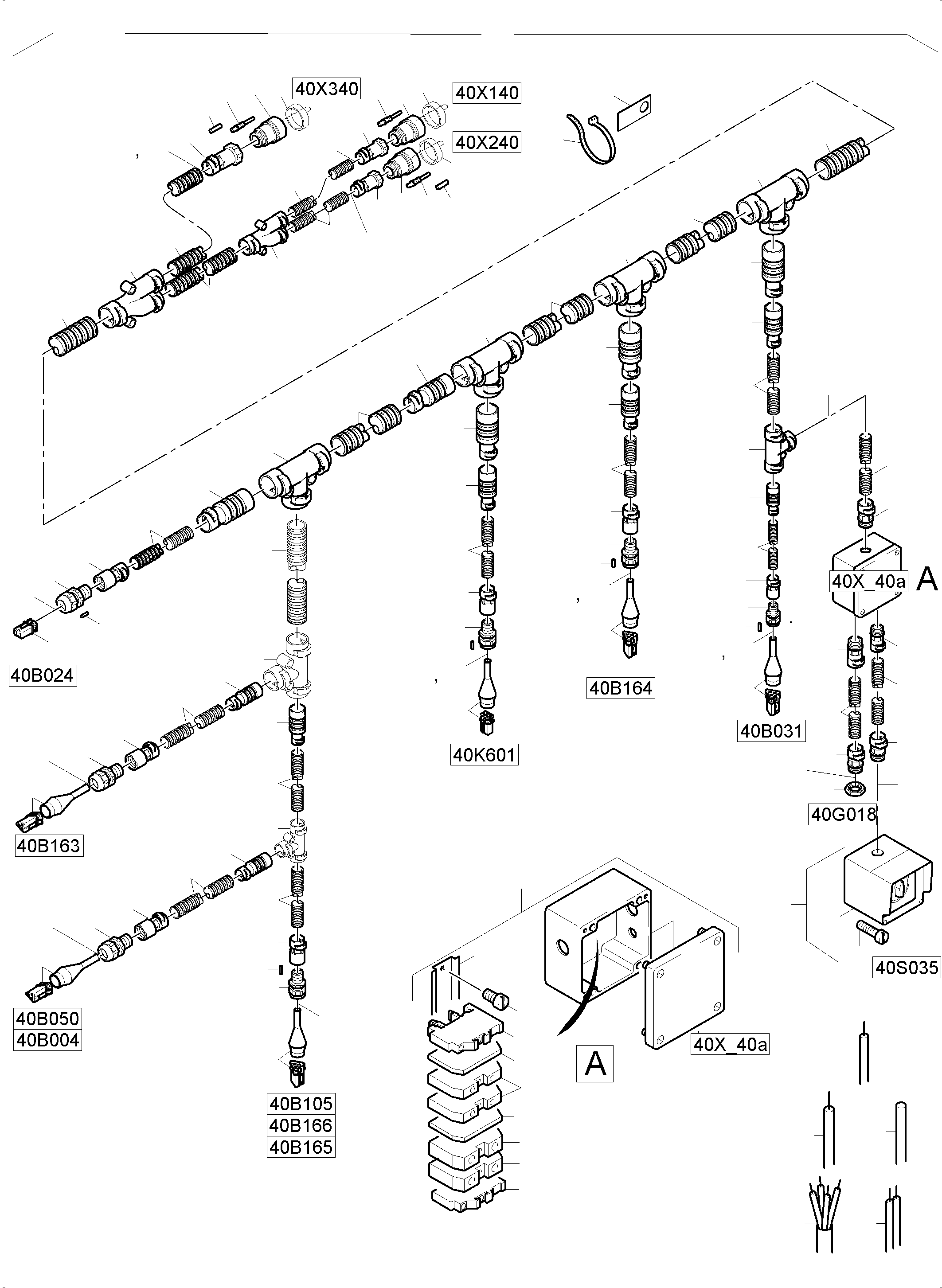 Harness pump pressure oil cooler 954 533 40 KOMATSU