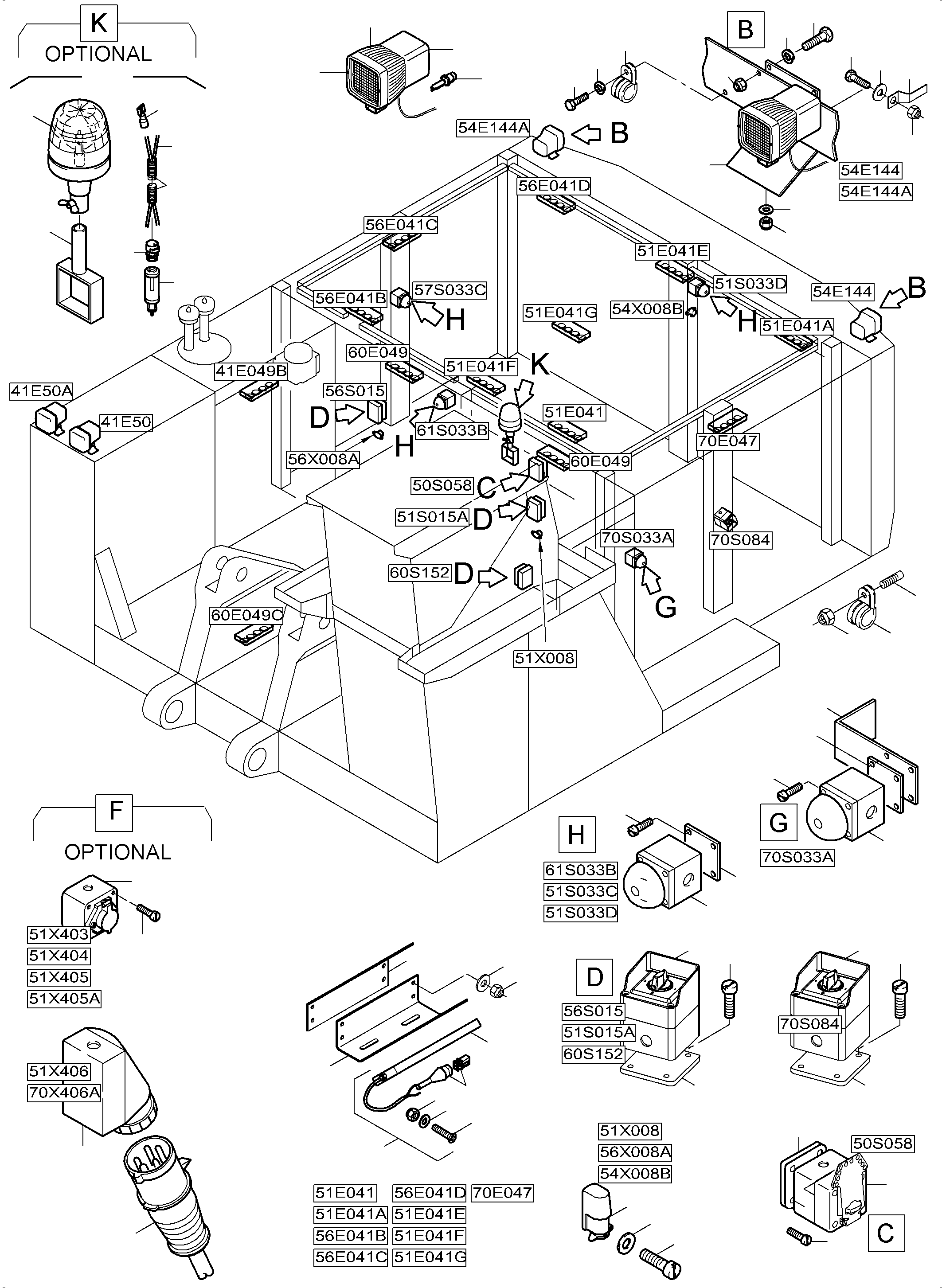 Harness sockets 51X405-51X405A 954 554 40 KOMATSU
