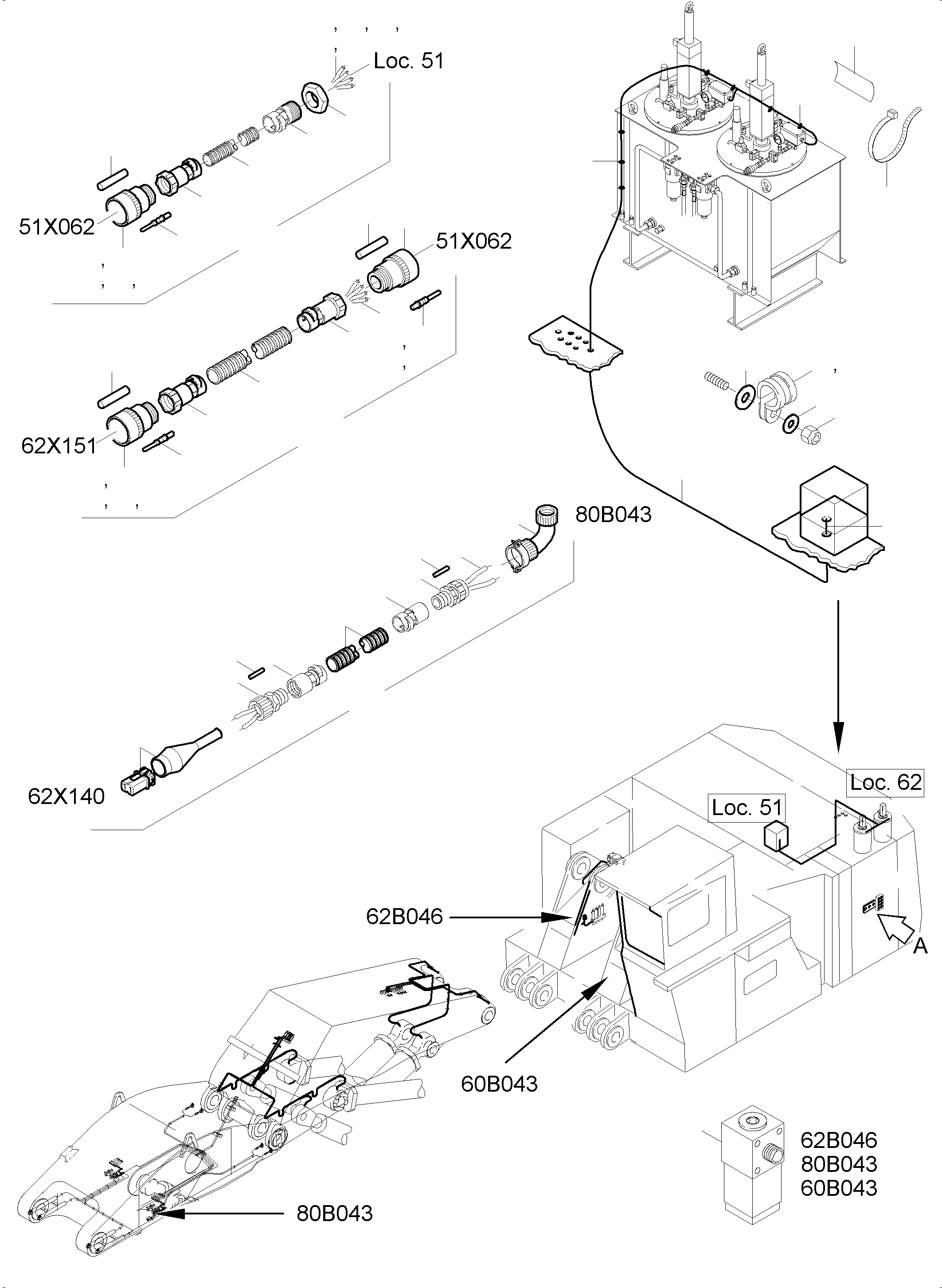 Harness 2-fold lubrication 958 533 40 KOMATSU