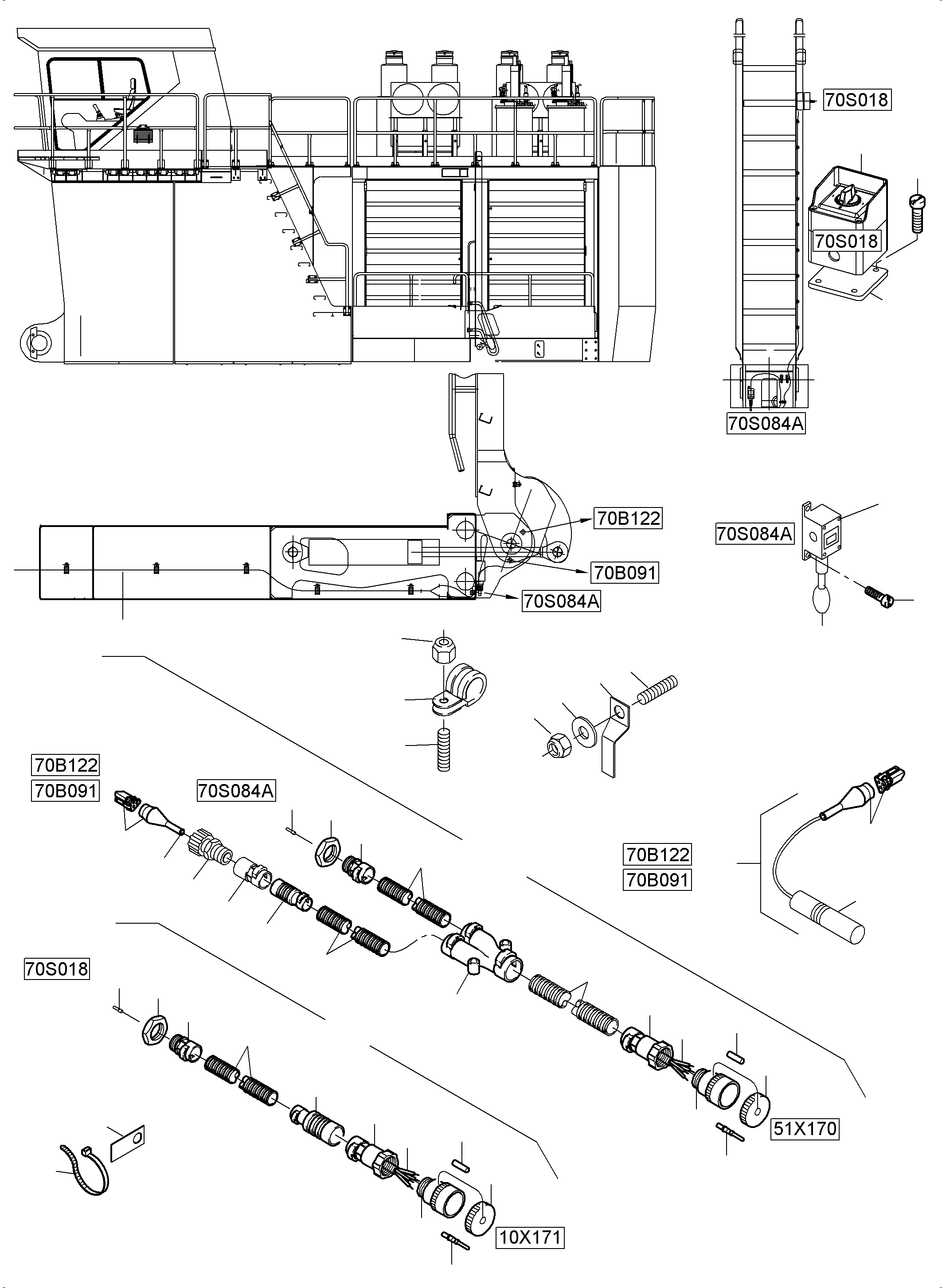 Harness 10X171-70S018 (incl. Pos. 18) 953 056 40 KOMATSU