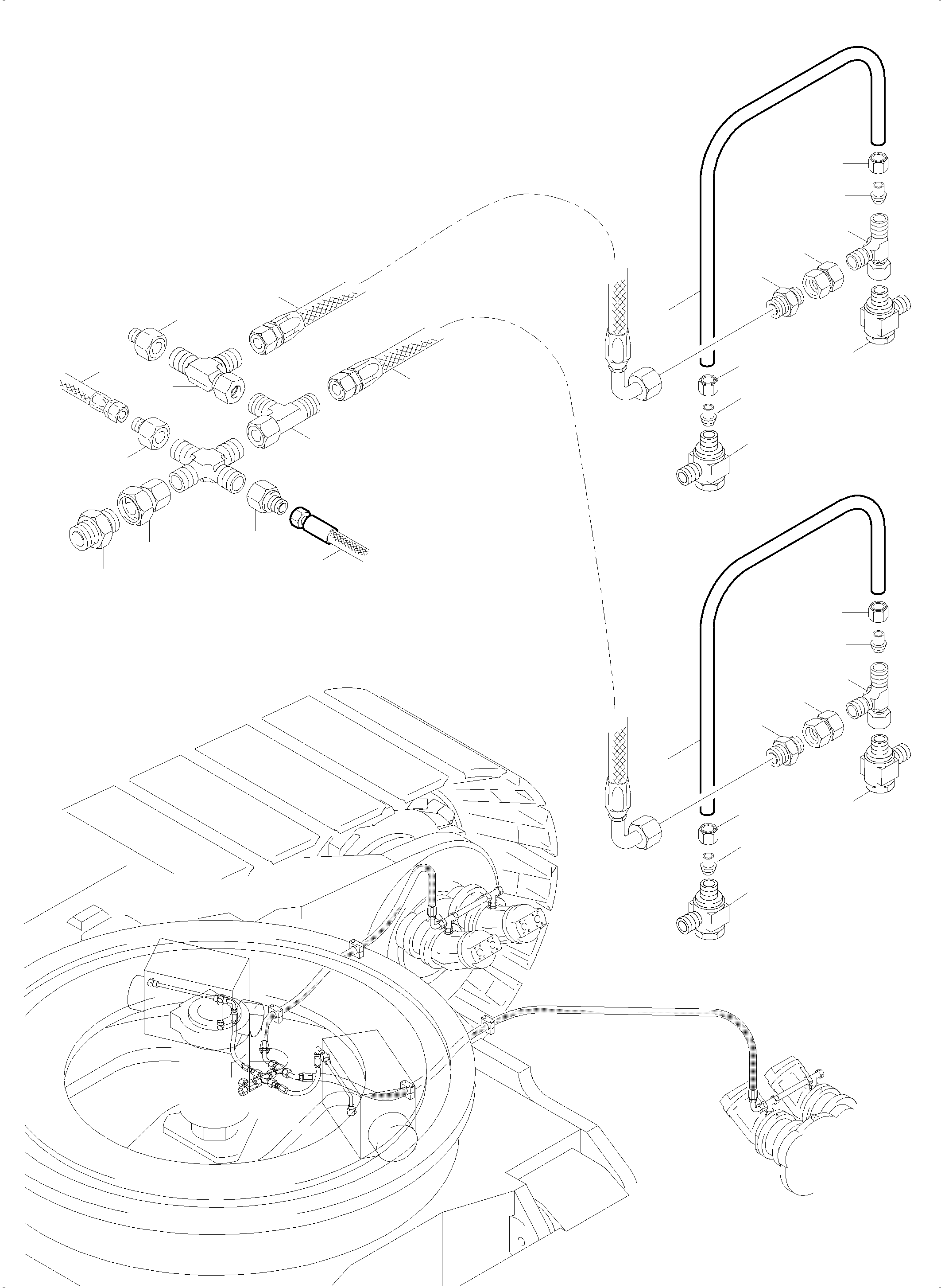 Hose assy. DN 10x370 932 736 40 KOMATSU