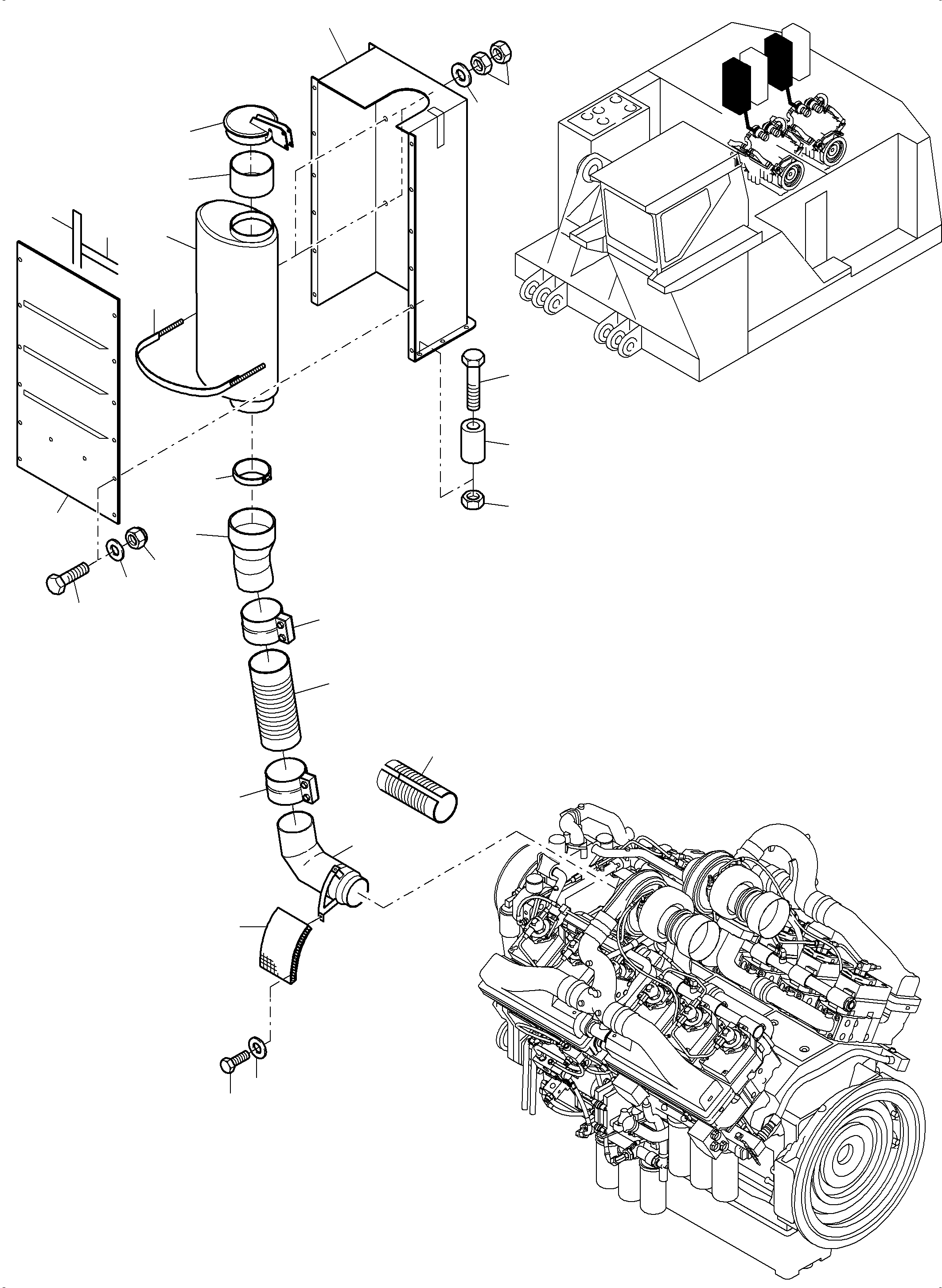 Выпускная труба 958 018 40 KOMATSU