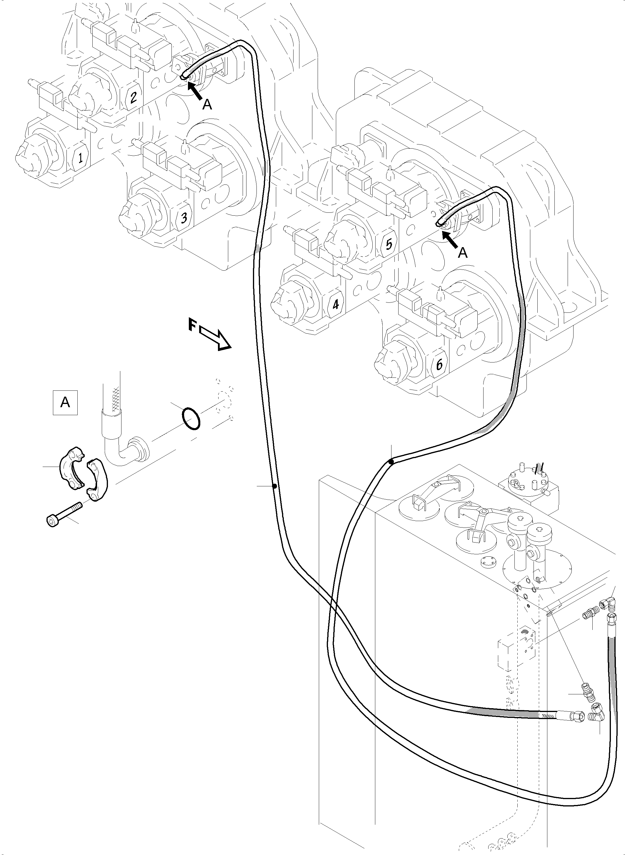 Hose assy. DN 25 x 4600 519 042 98 KOMATSU