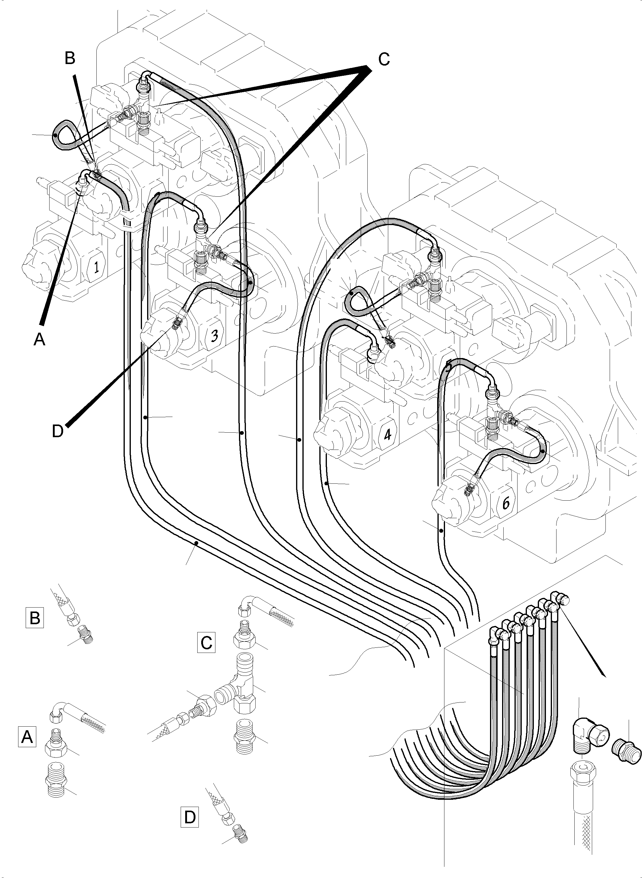 Hose assy. DN 20 x 650 519 047 98 KOMATSU