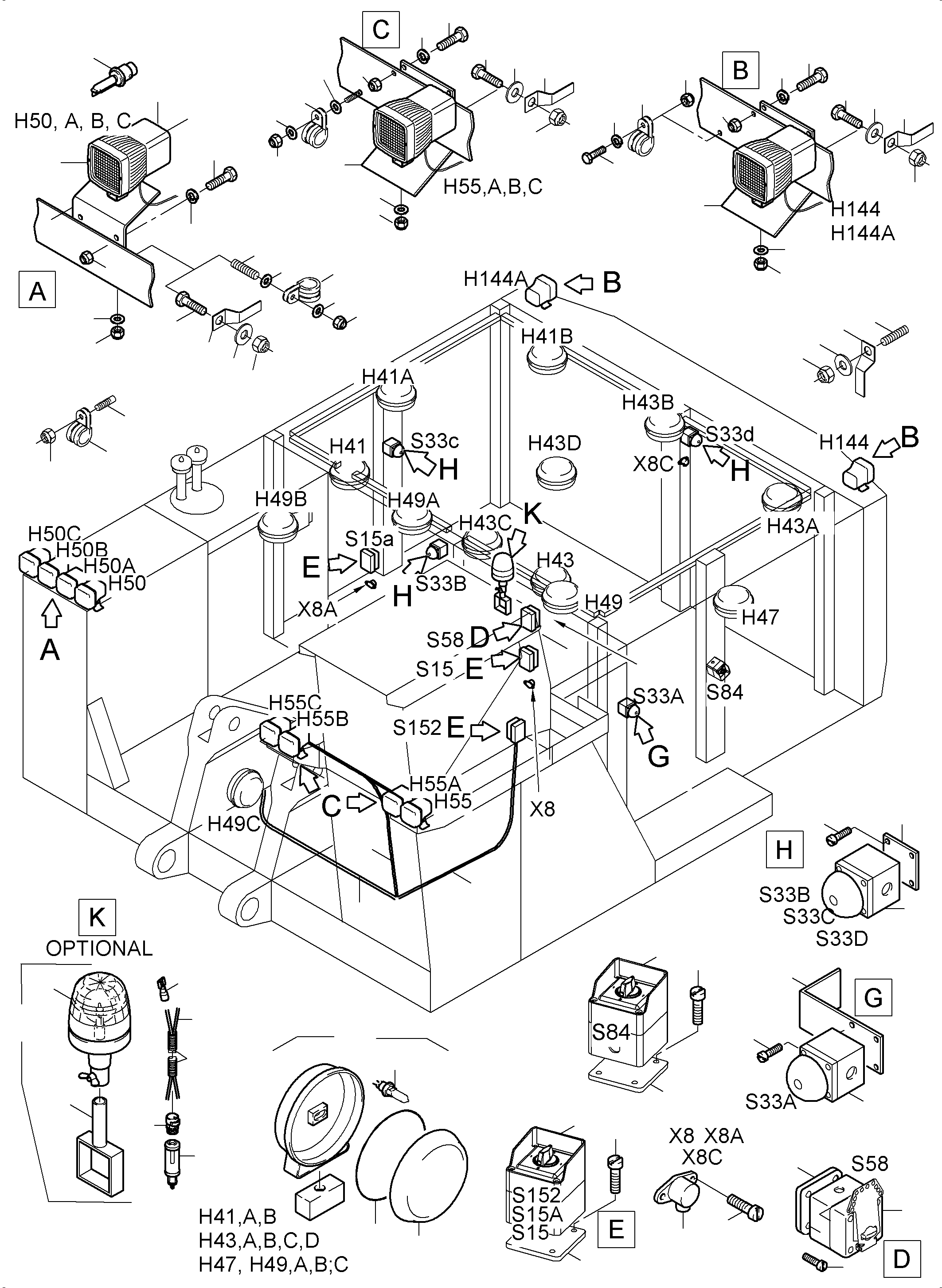 Harness - engine housing 954 993 40 KOMATSU
