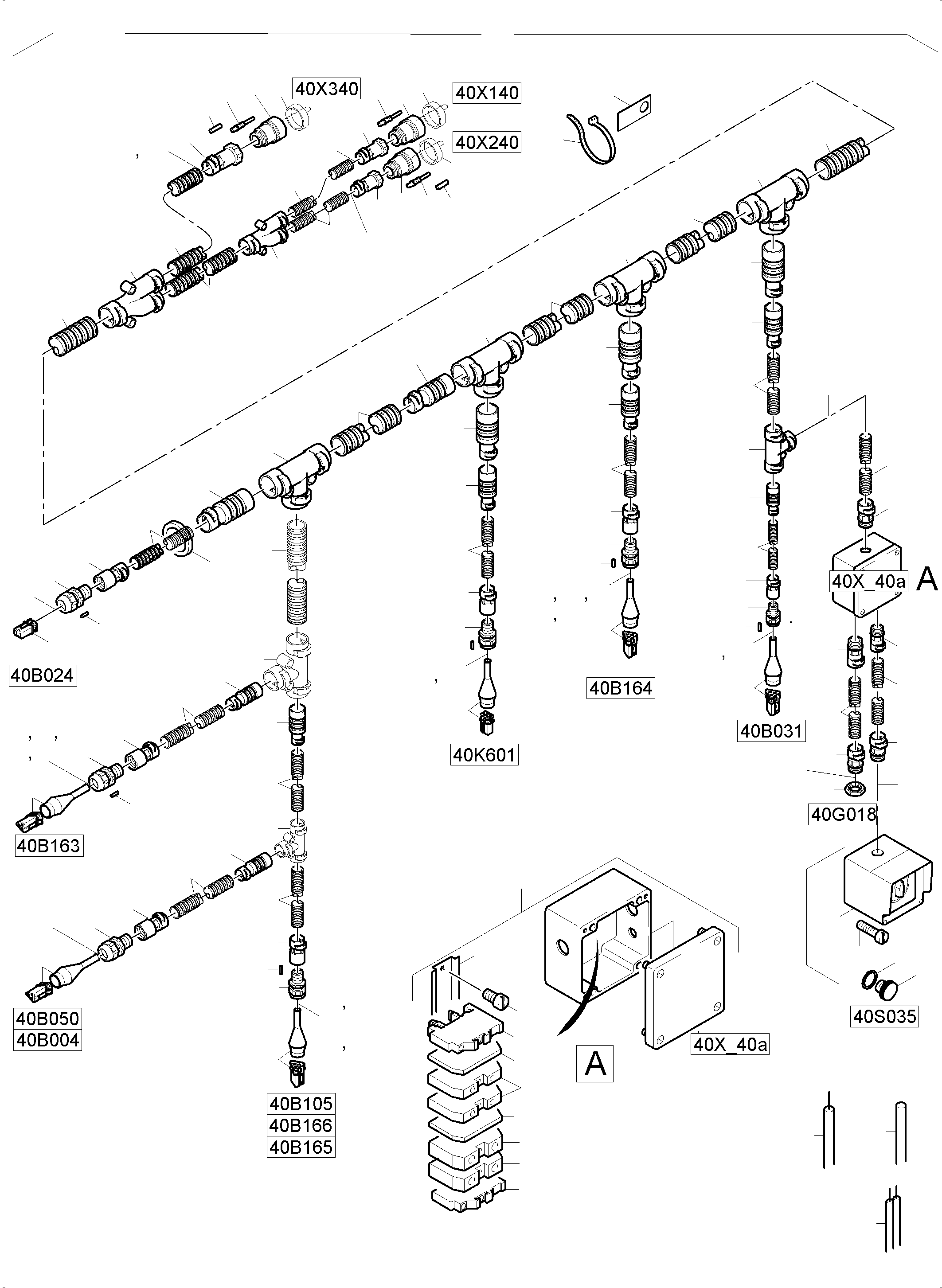 Harness pump pressure oil cooler 959 485 40 KOMATSU