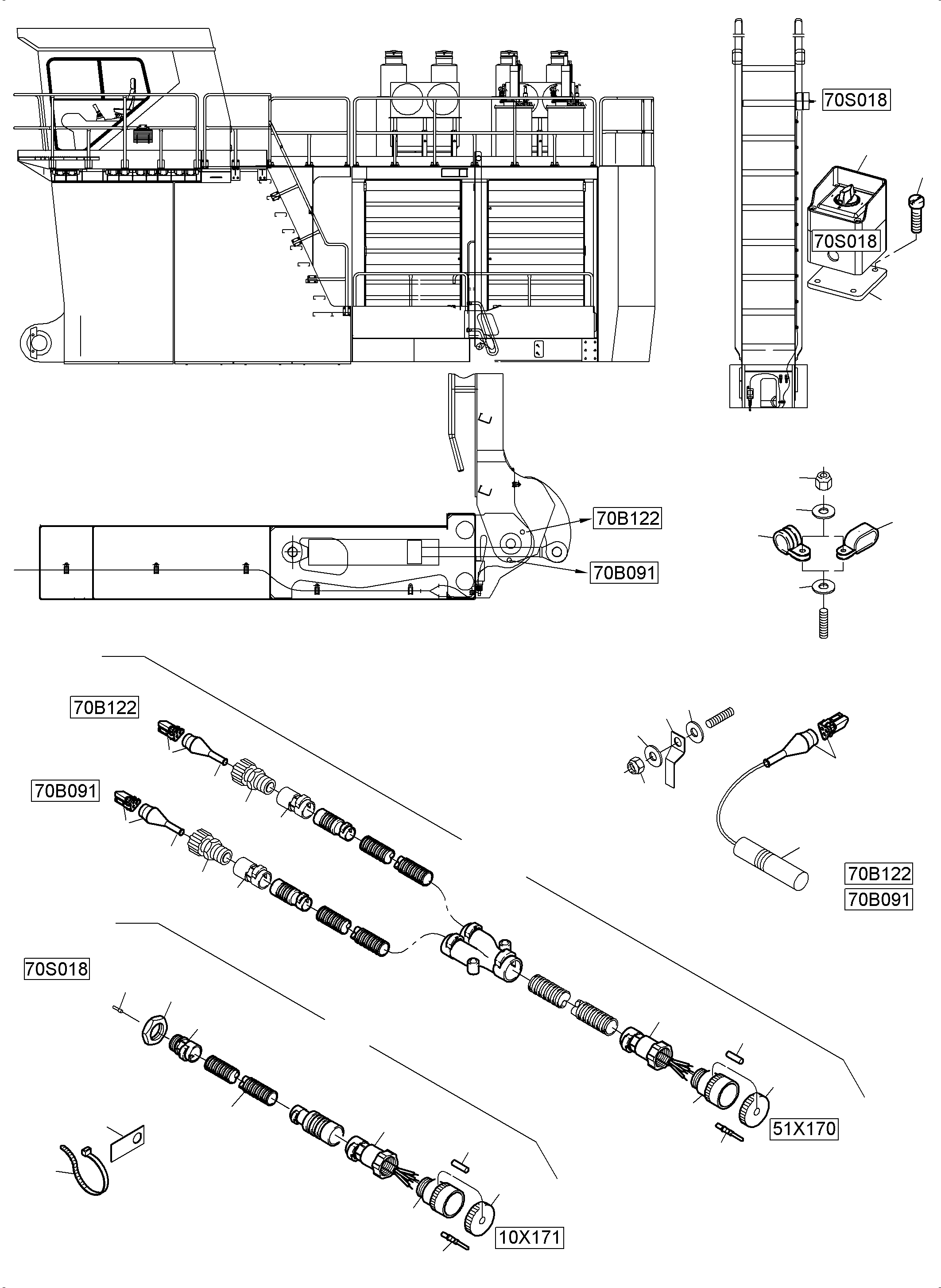 Harness - ladder 967 841 40 KOMATSU