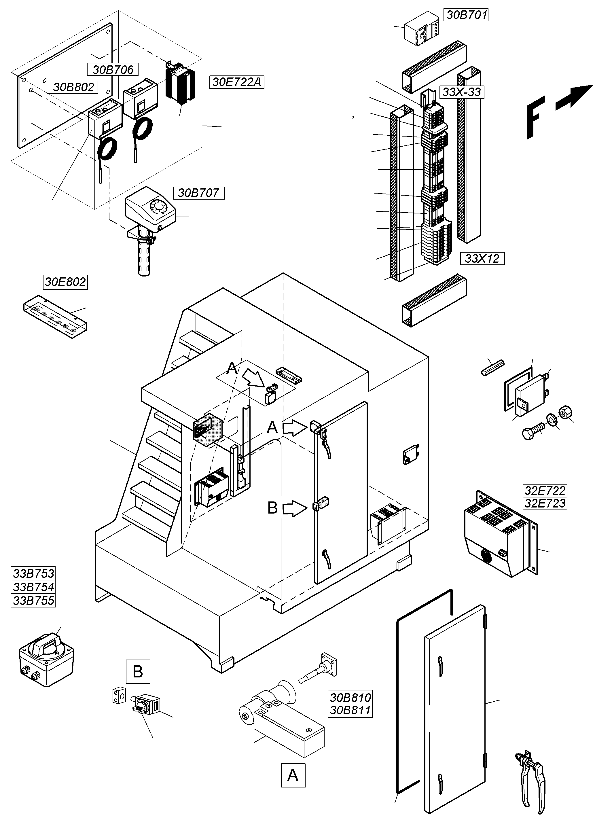Switch cabinet assy. - S/N 15120/15121/15134 971 600 40 KOMATSU