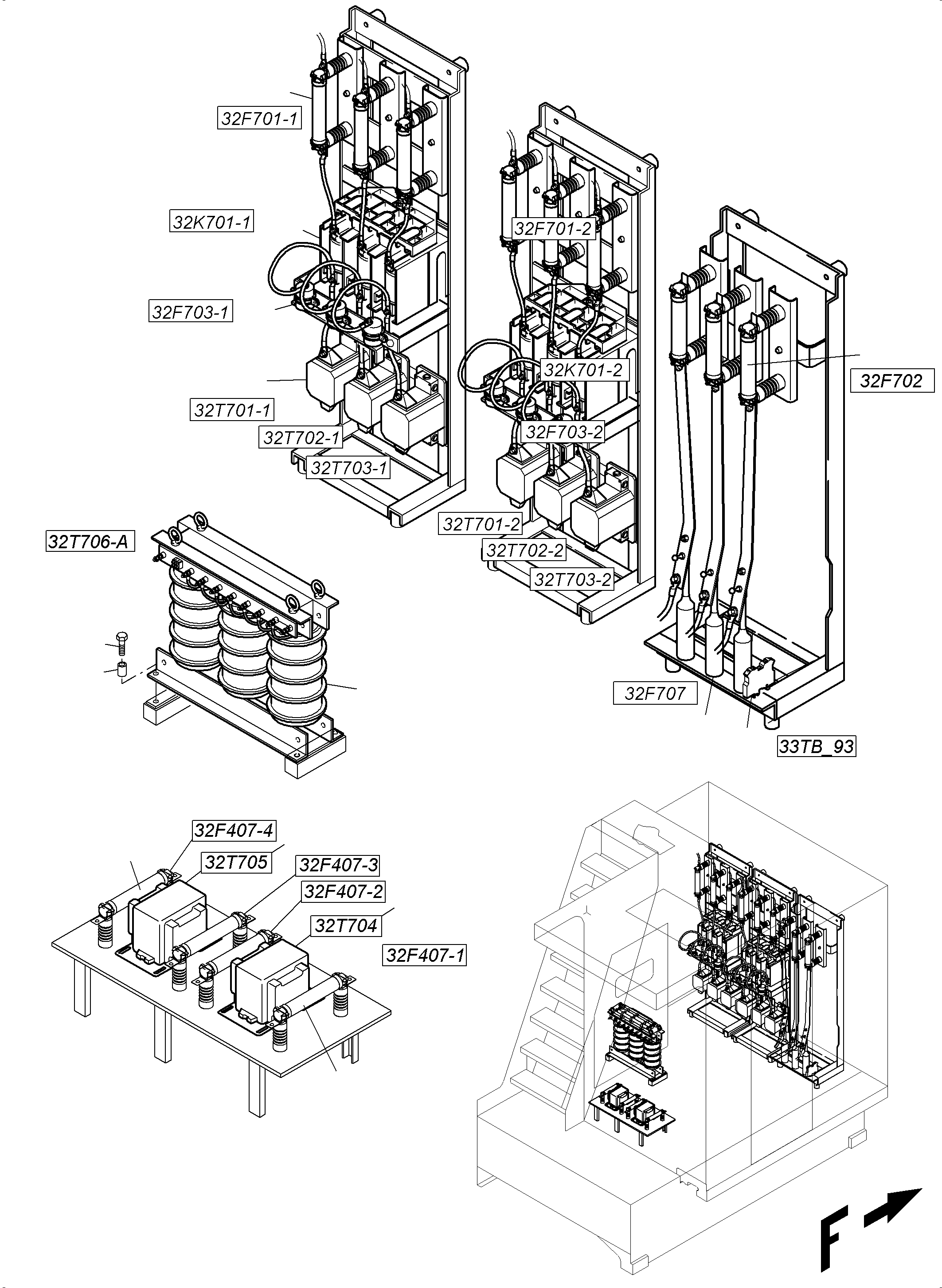 Switch cabinet assy. 963 651 40 KOMATSU