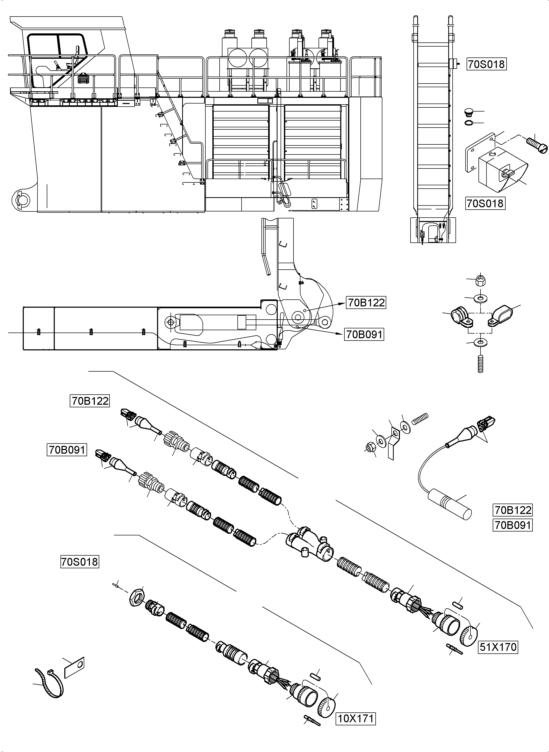 Harness 10X171-70S018 967 898 40 KOMATSU