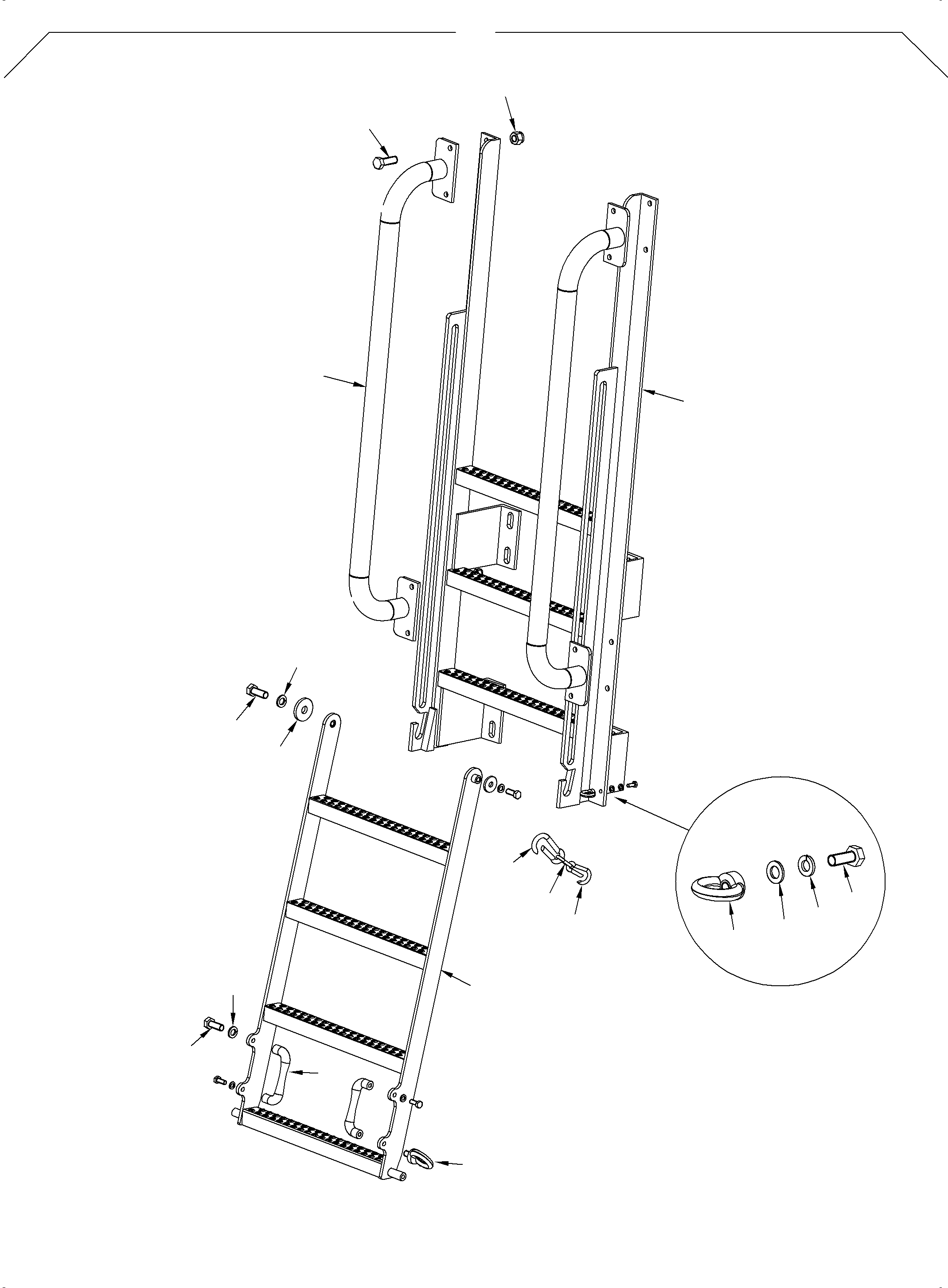 Ladder assy. 799 296 73 KOMATSU