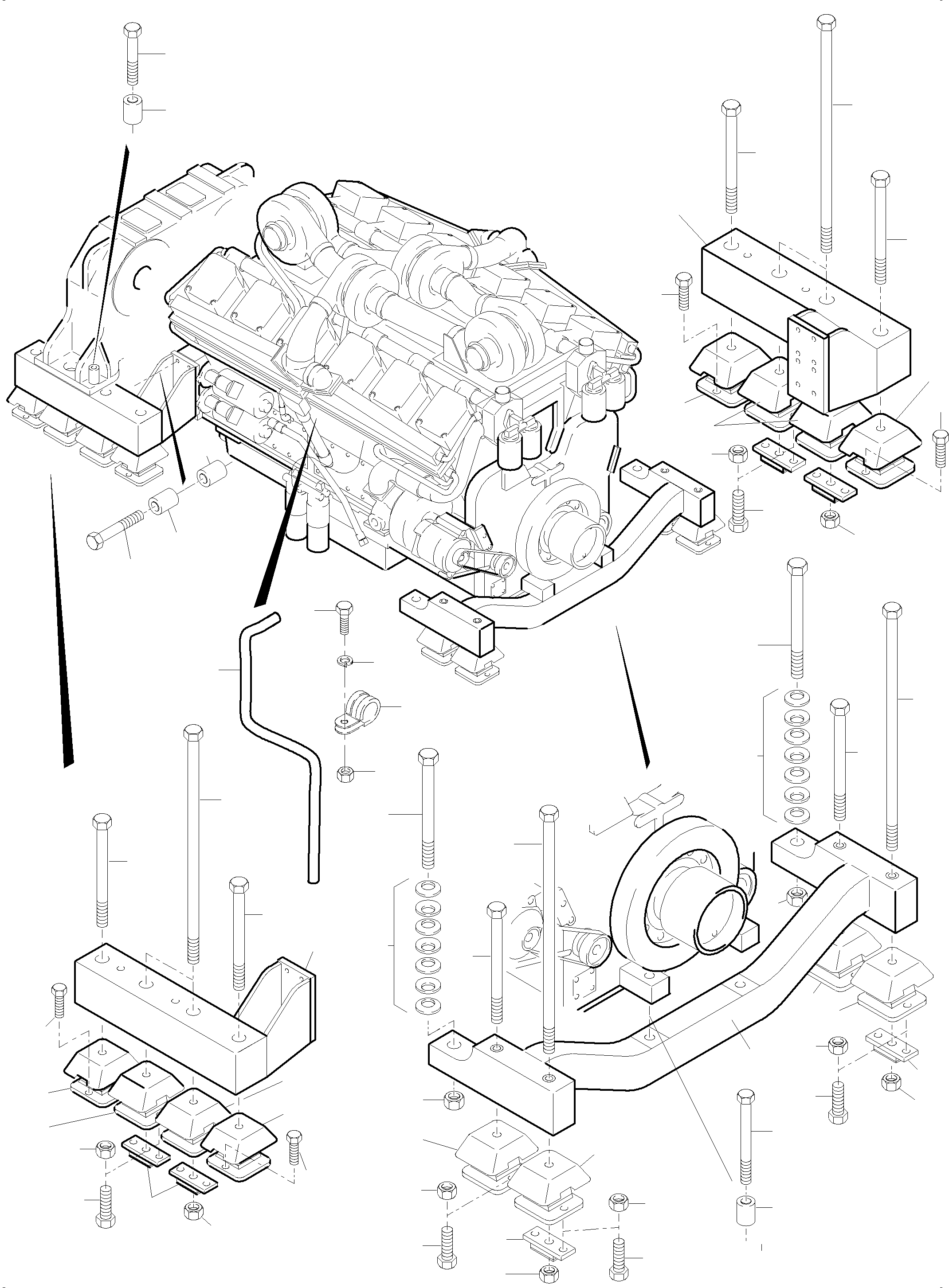Engine suspension 970 560 40 KOMATSU