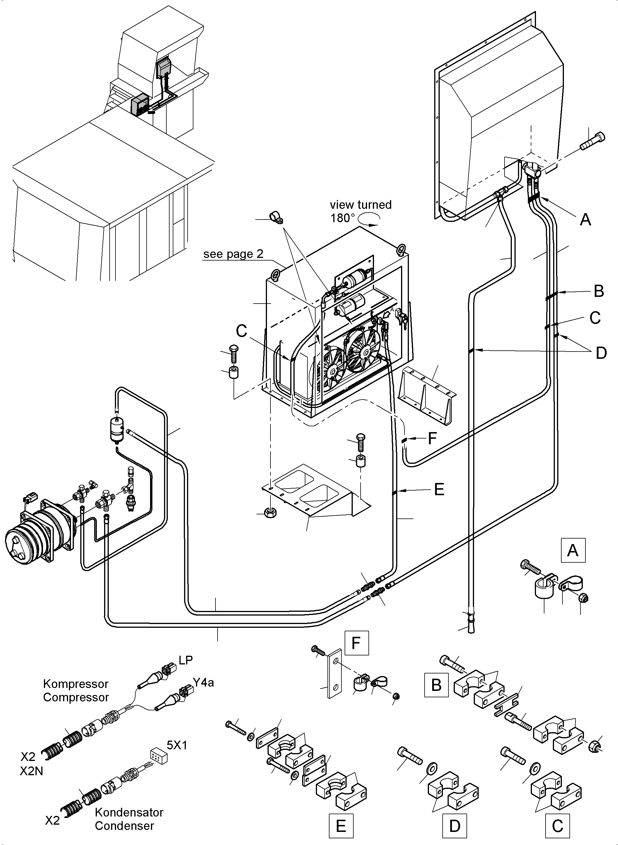 Harness condenser X2 - 5X1 963 326 40 KOMATSU