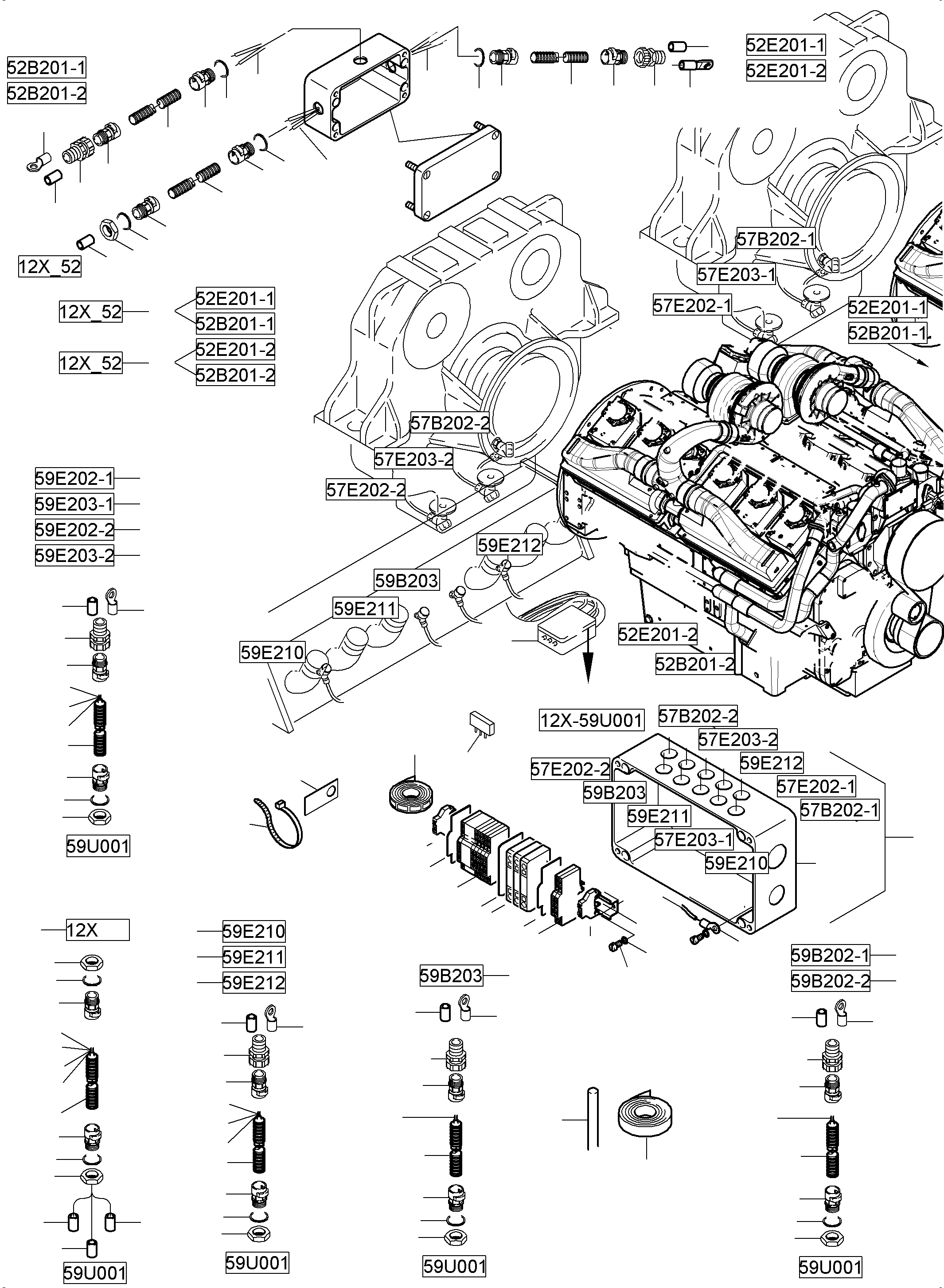 Harness preheating 59U001-59B203 978 384 40 KOMATSU
