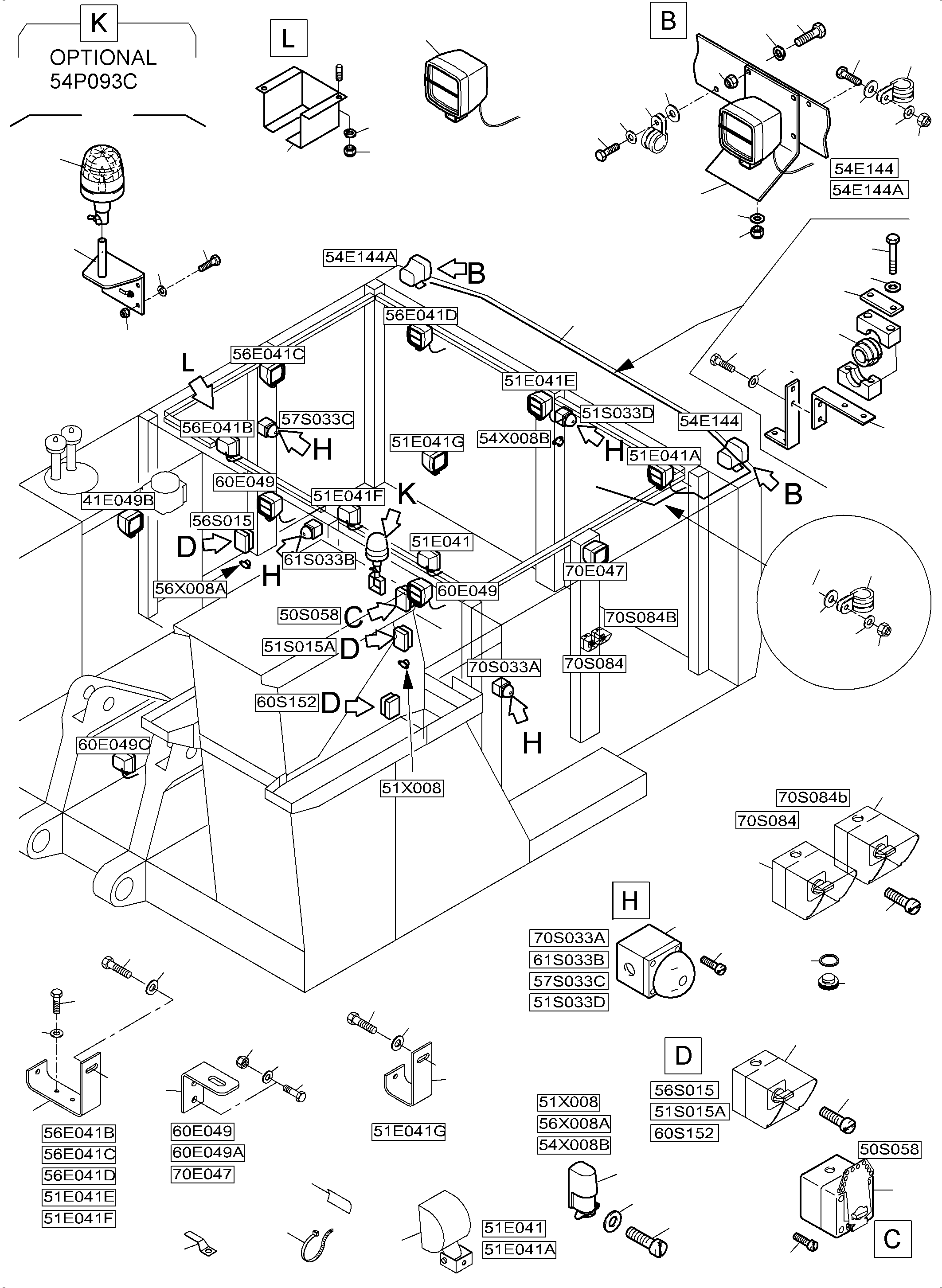 Harness roof frame 990 630 40 KOMATSU