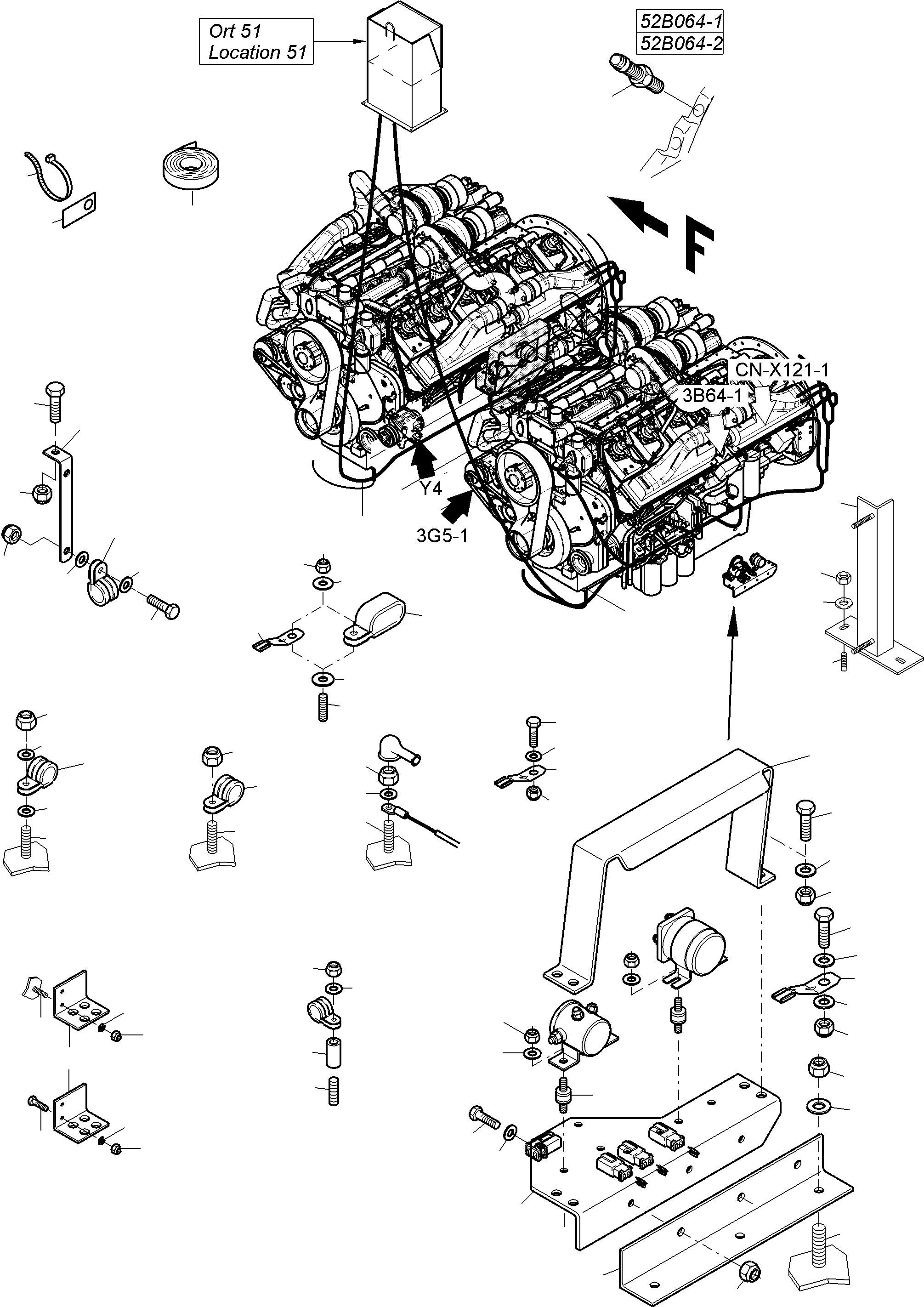 Harness-starter 2 998 602 40 KOMATSU