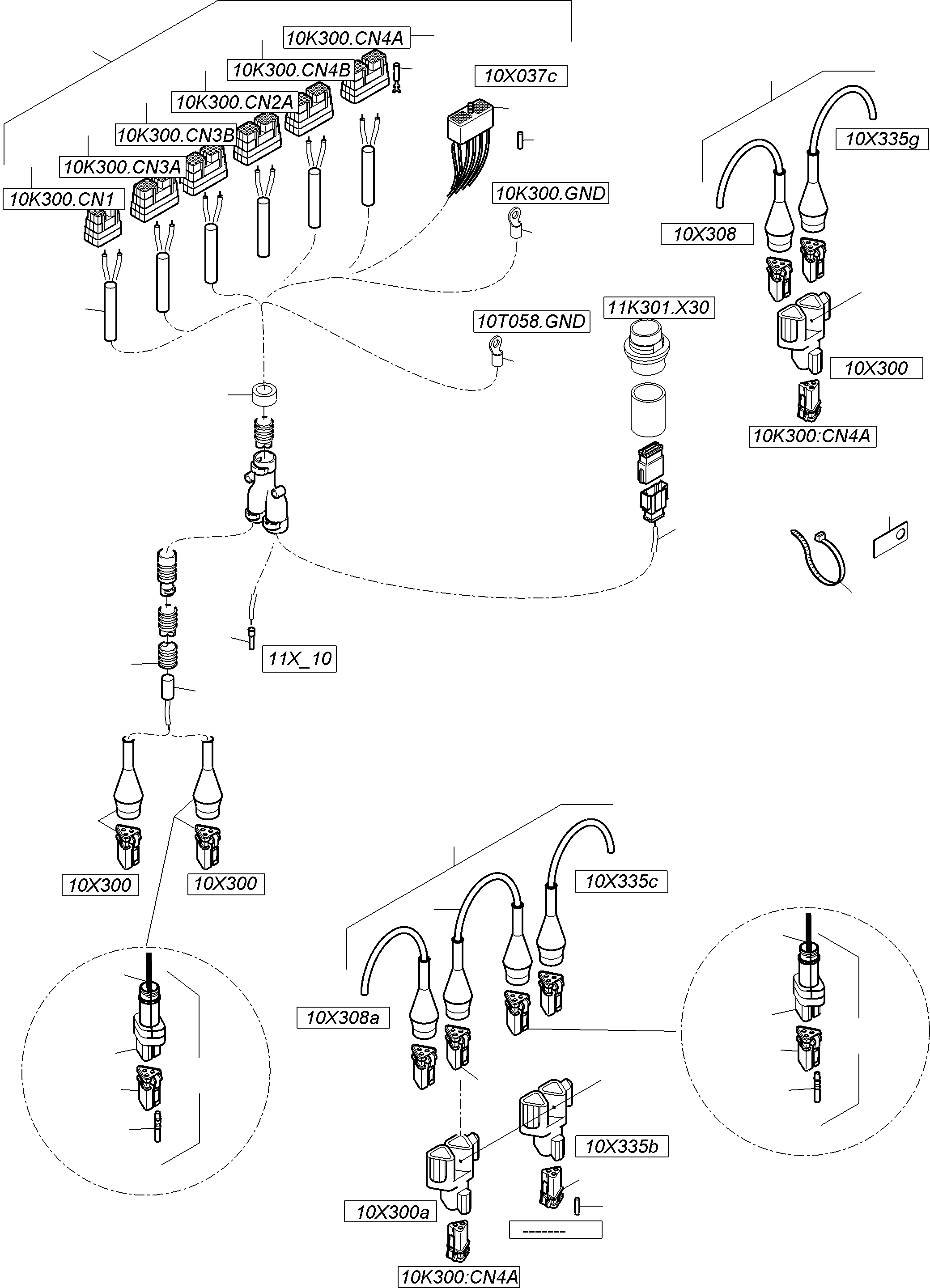 Harness lightning intermediate landing 998 744 40 KOMATSU