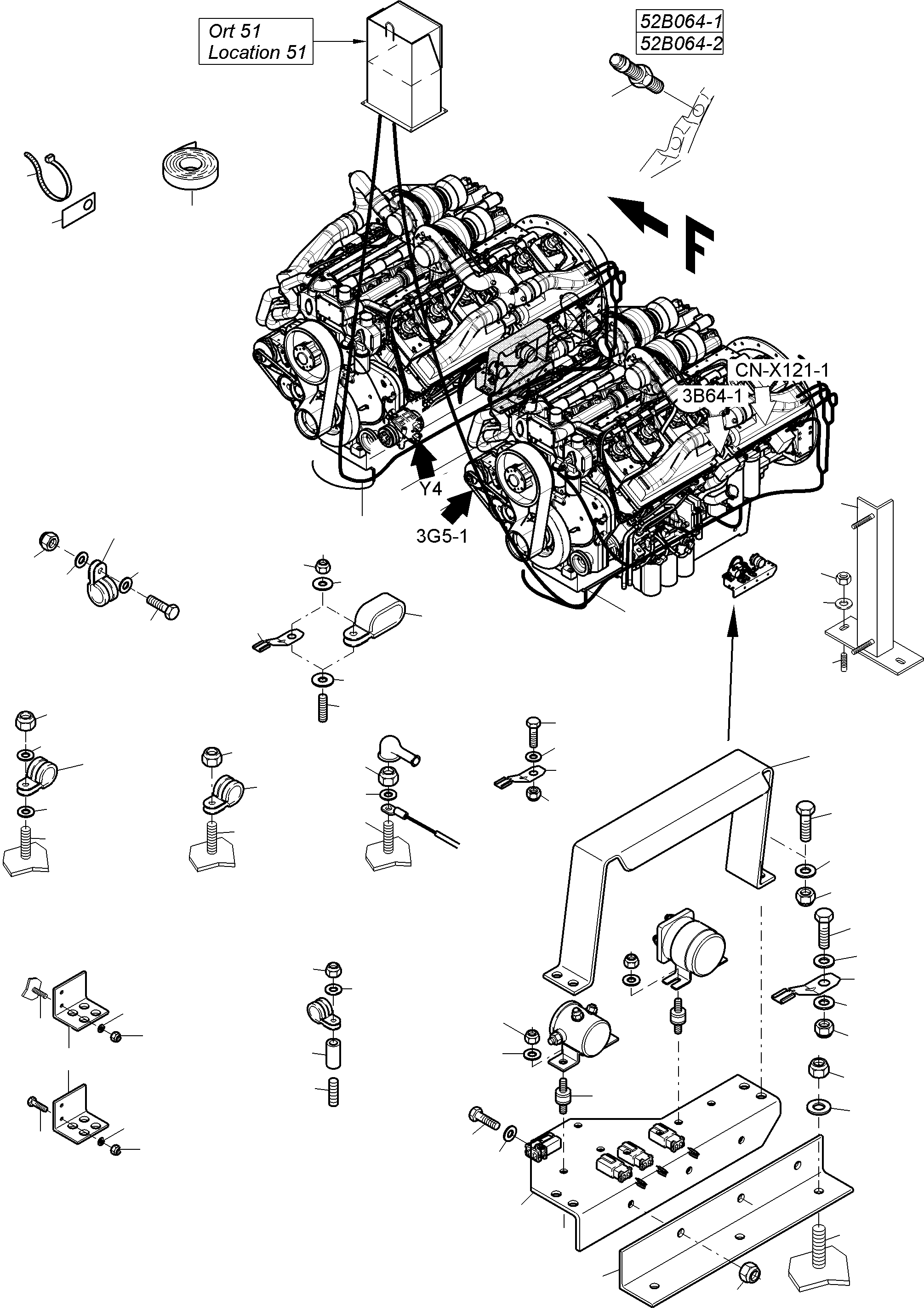 Harness motor 1 998 733 40 KOMATSU