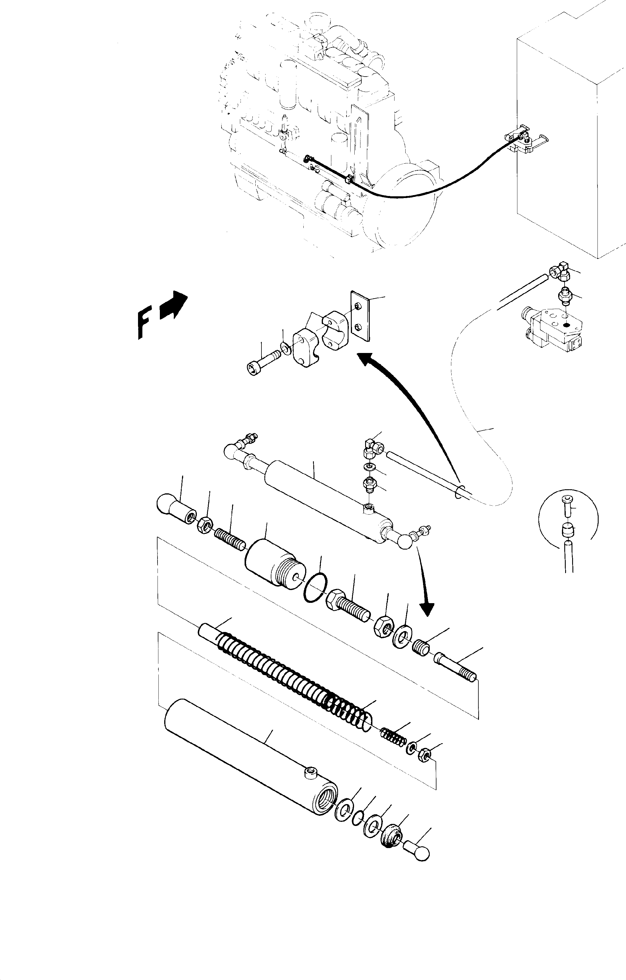 Cylinder assy. 405 862 40 KOMATSU