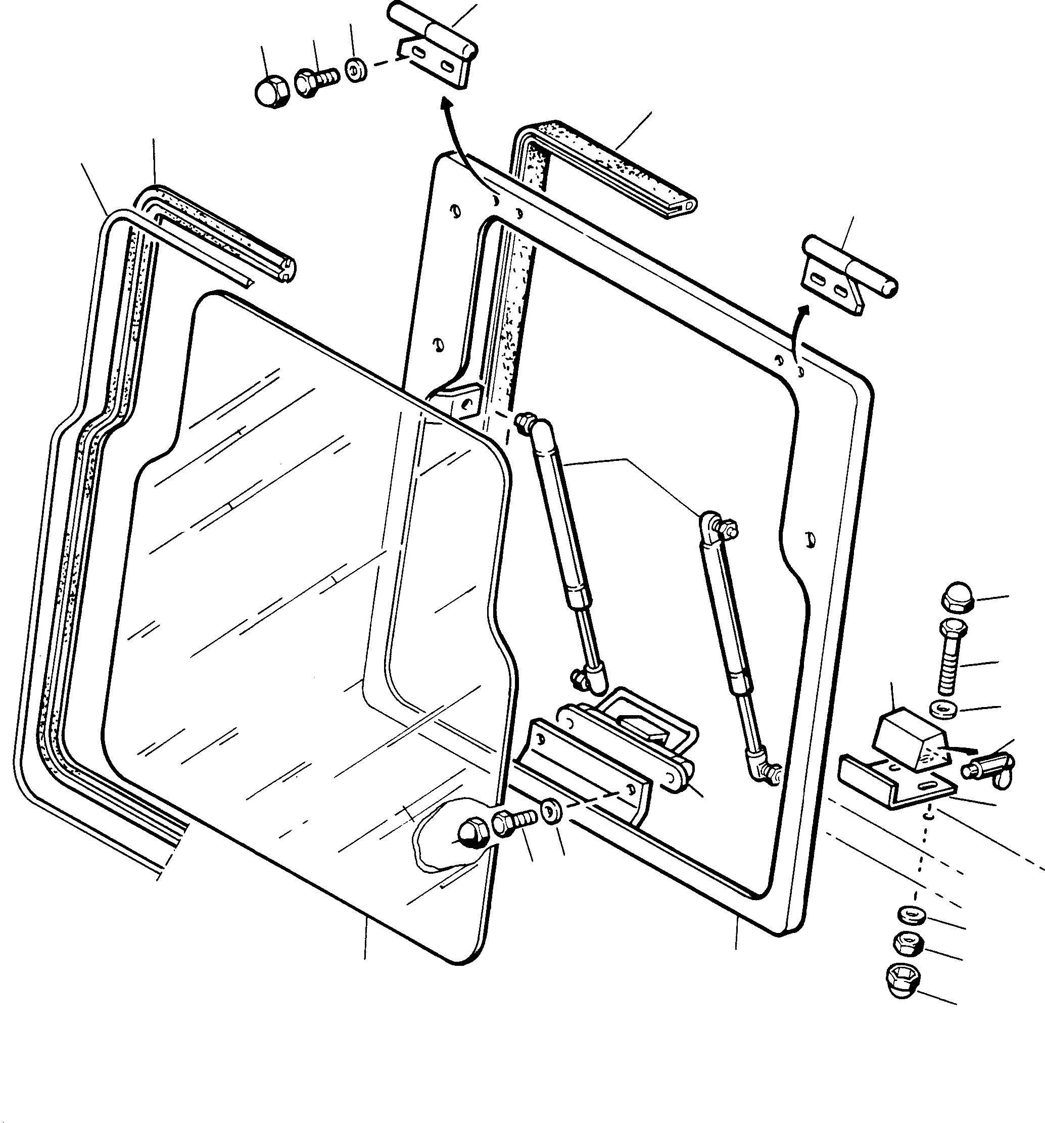 Hinge, r.h. 385 899 40 KOMATSU