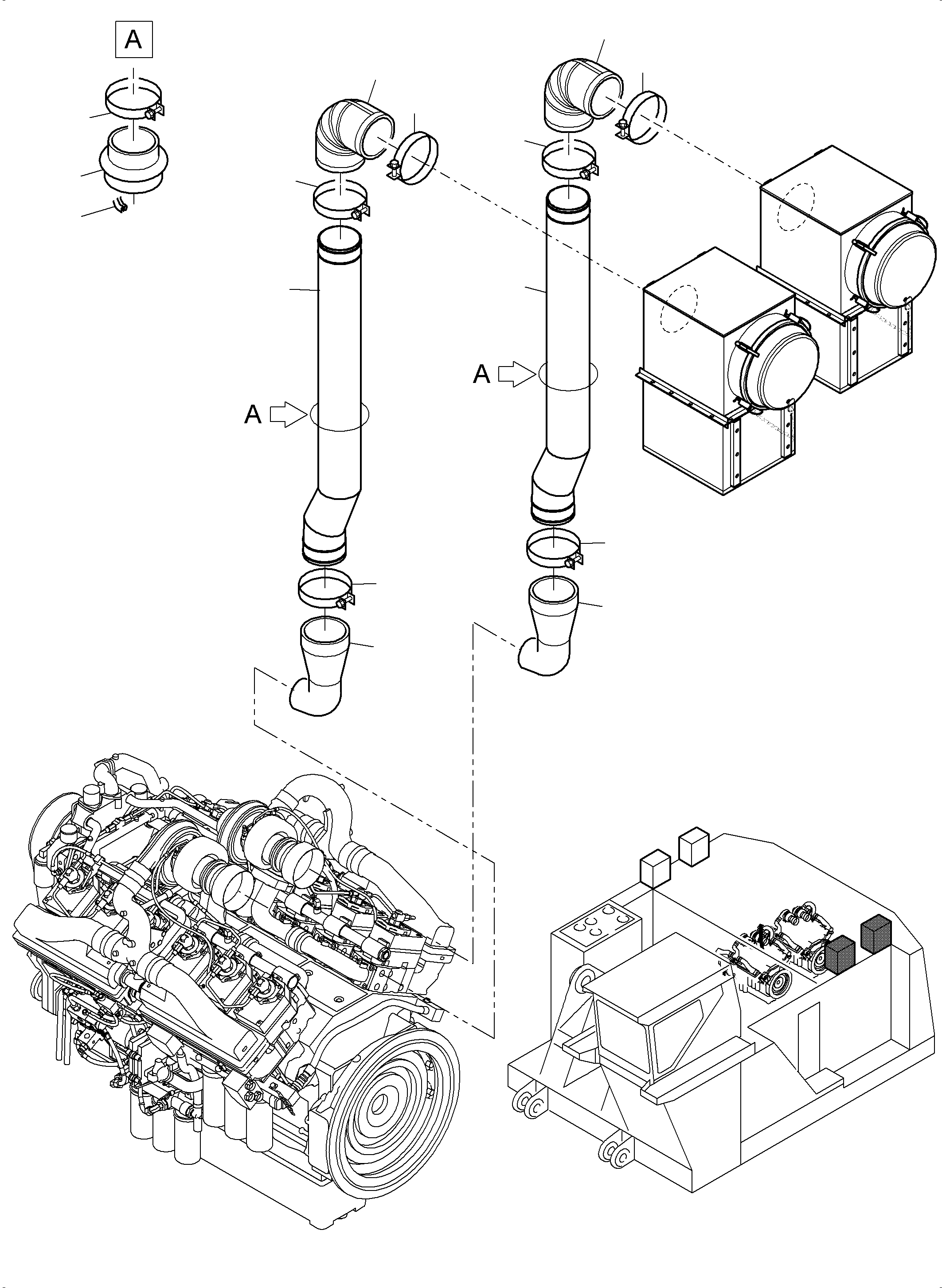 Air suction pipe assy. 981 313 40 KOMATSU