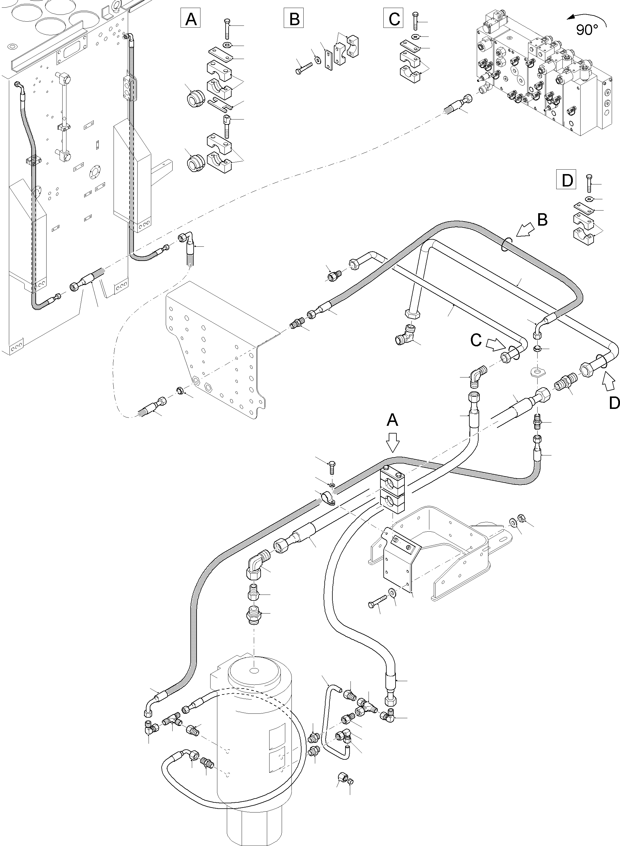 Hose assy. DN 10x5550 643 861 40 KOMATSU