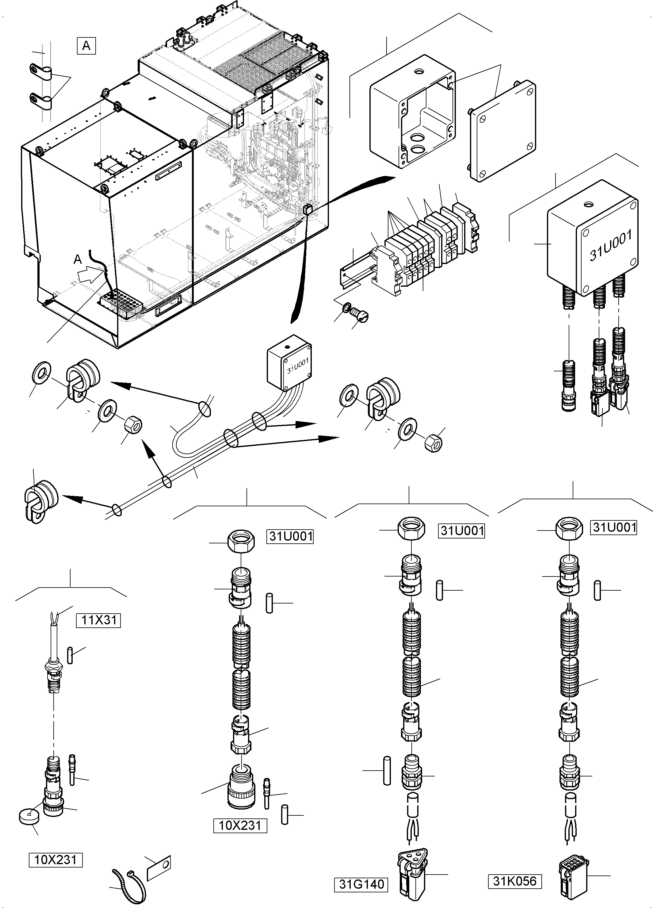 Harness additional heating assy. 31K056 979 494 40 KOMATSU