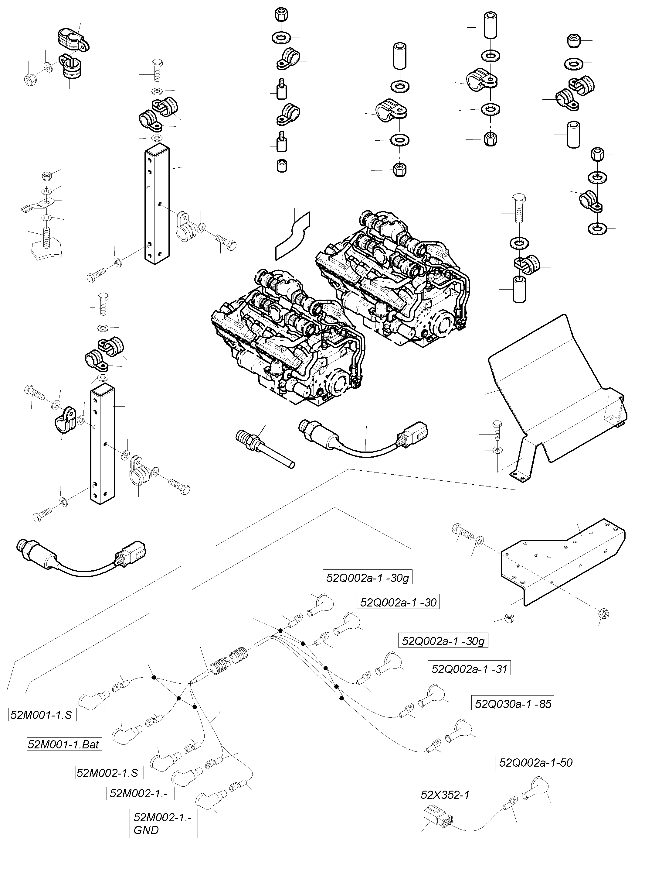 Relay plate engine 2 assy. 962 584 40 KOMATSU