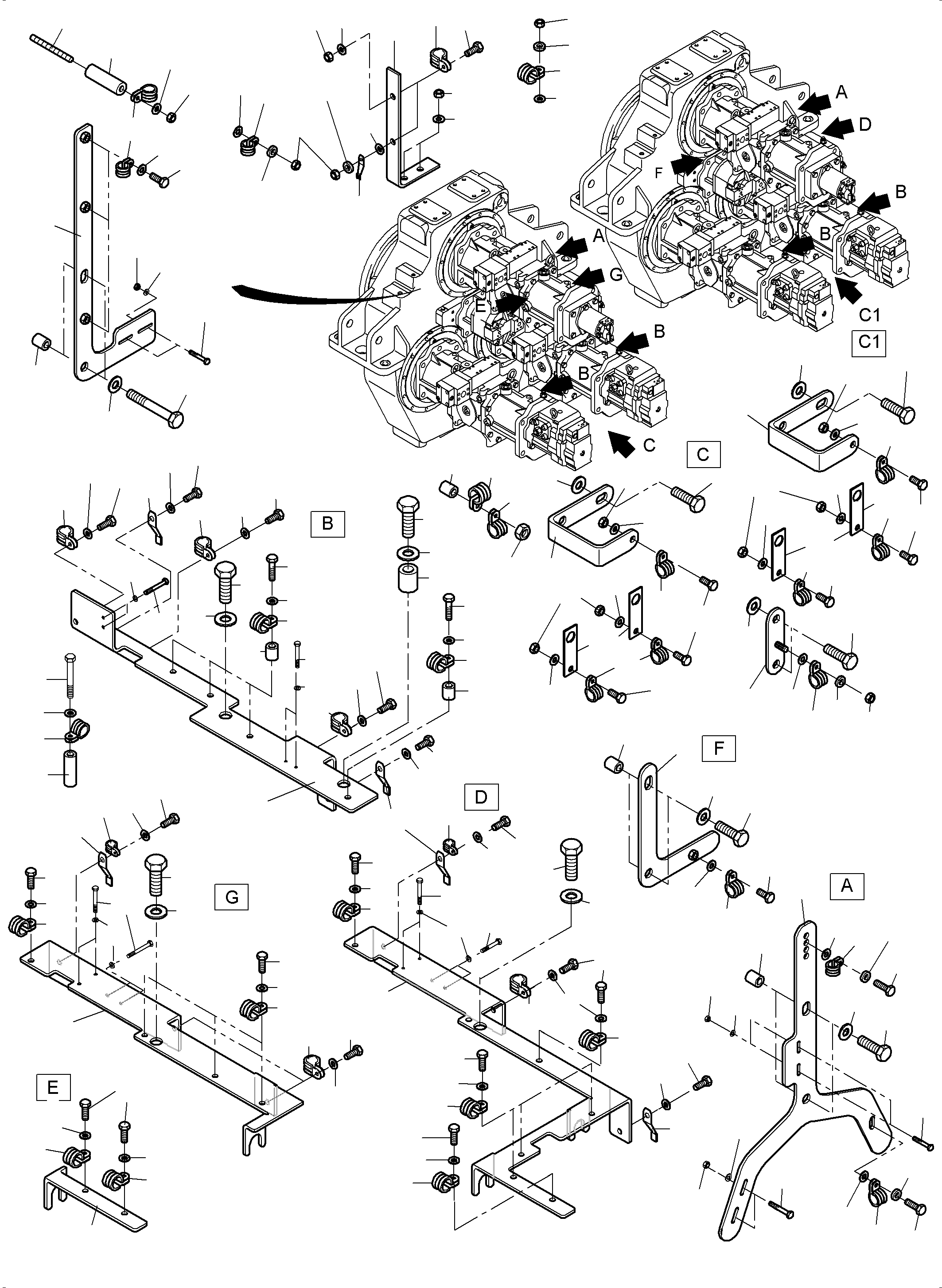 Cable retainer 977 321 40 KOMATSU