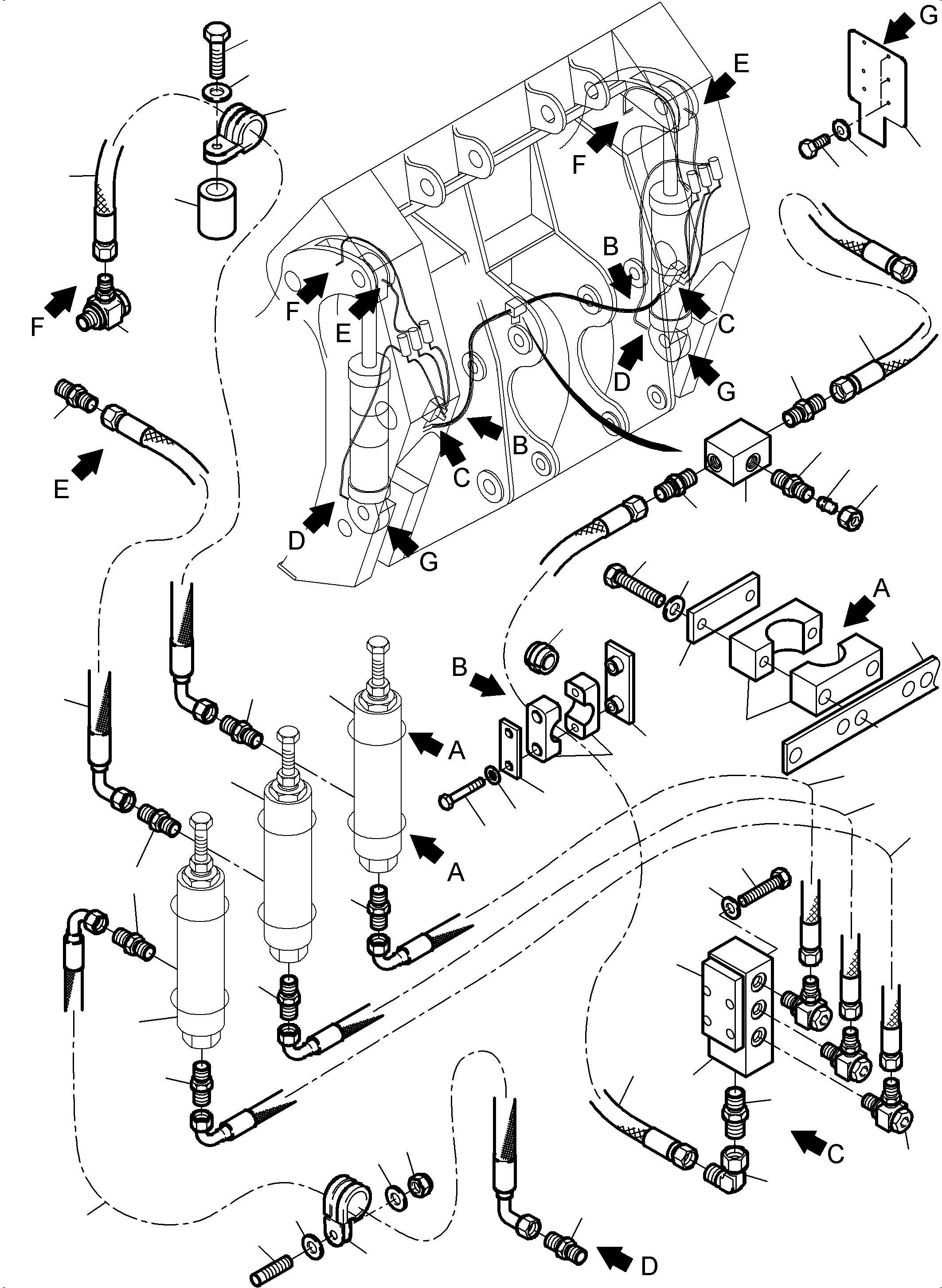 Hose assy. DN 8X2500 519 374 98 KOMATSU