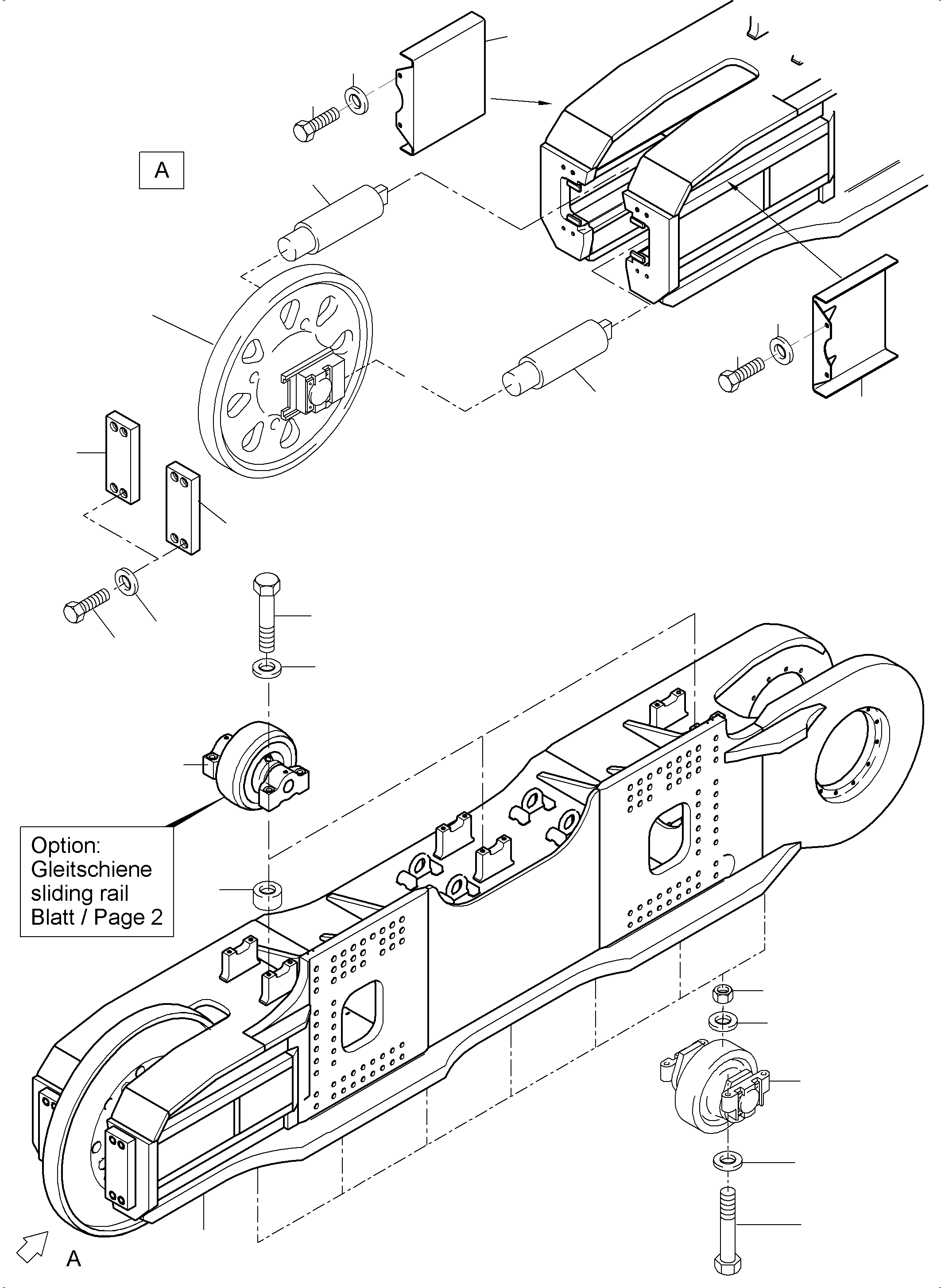 Rail support assy. 983 522 40 KOMATSU