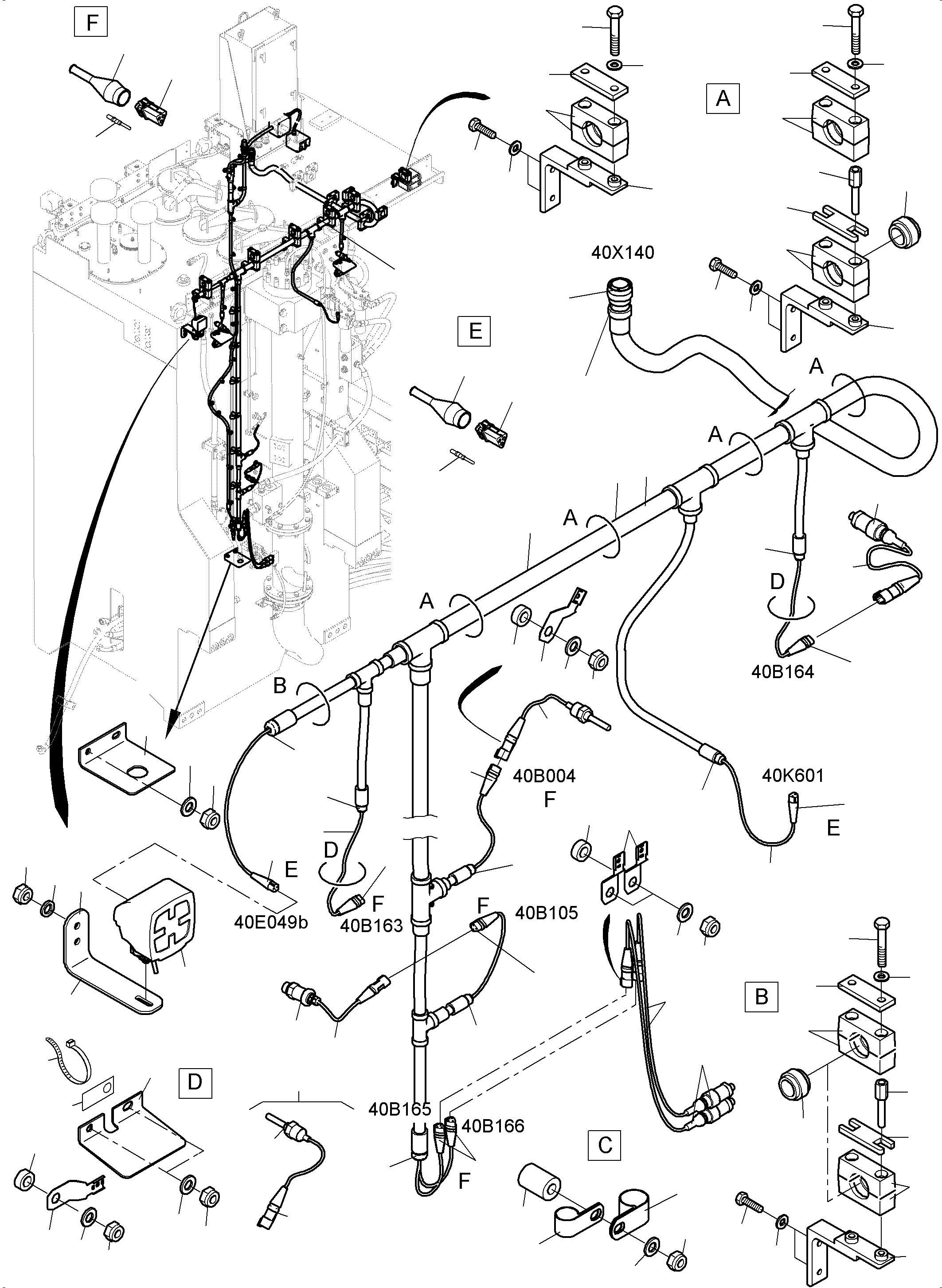 Harness pump unit 40X340-40X440 980 866 40 KOMATSU