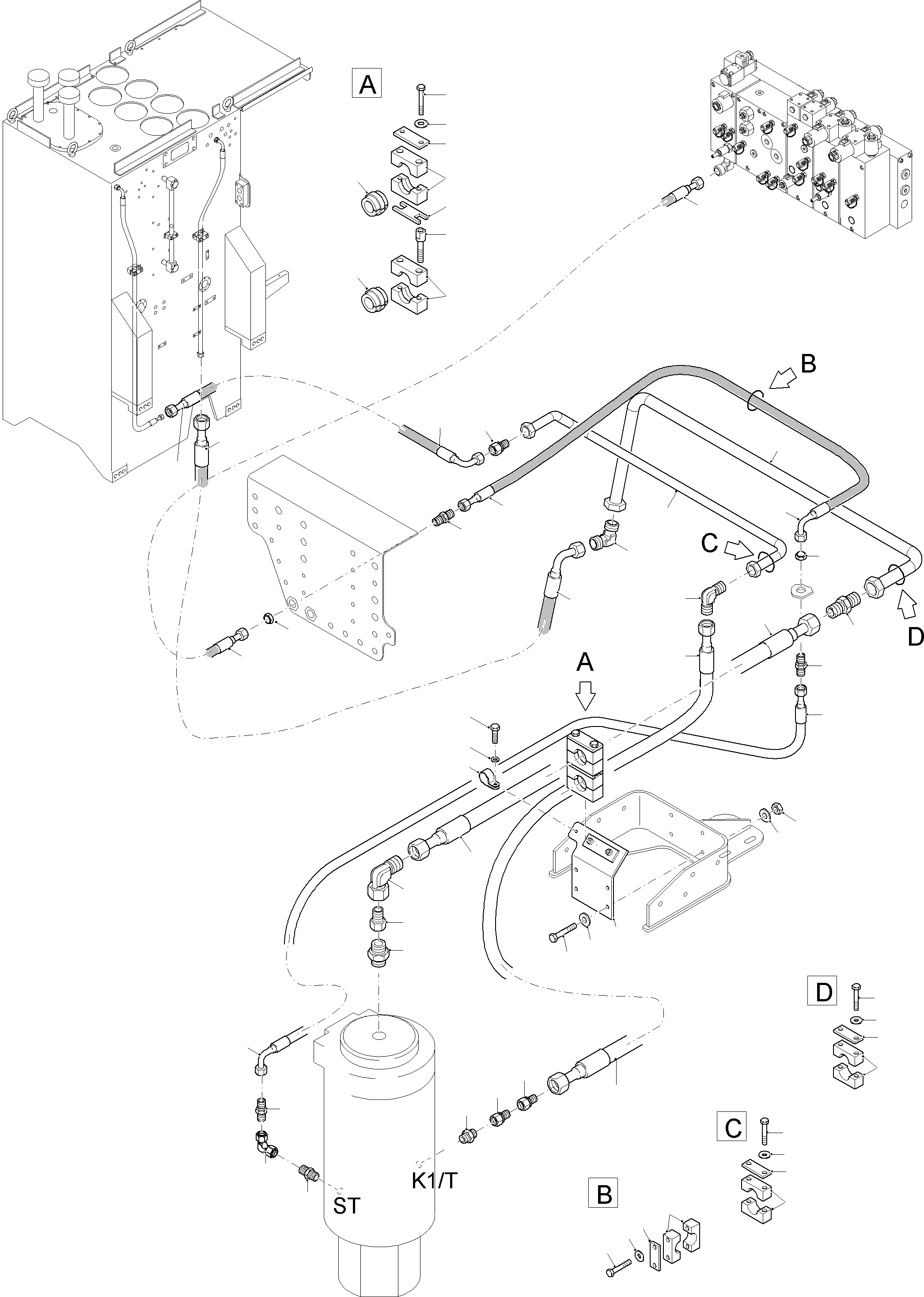 Hose assy. DN 25x2460 519 691 98 KOMATSU