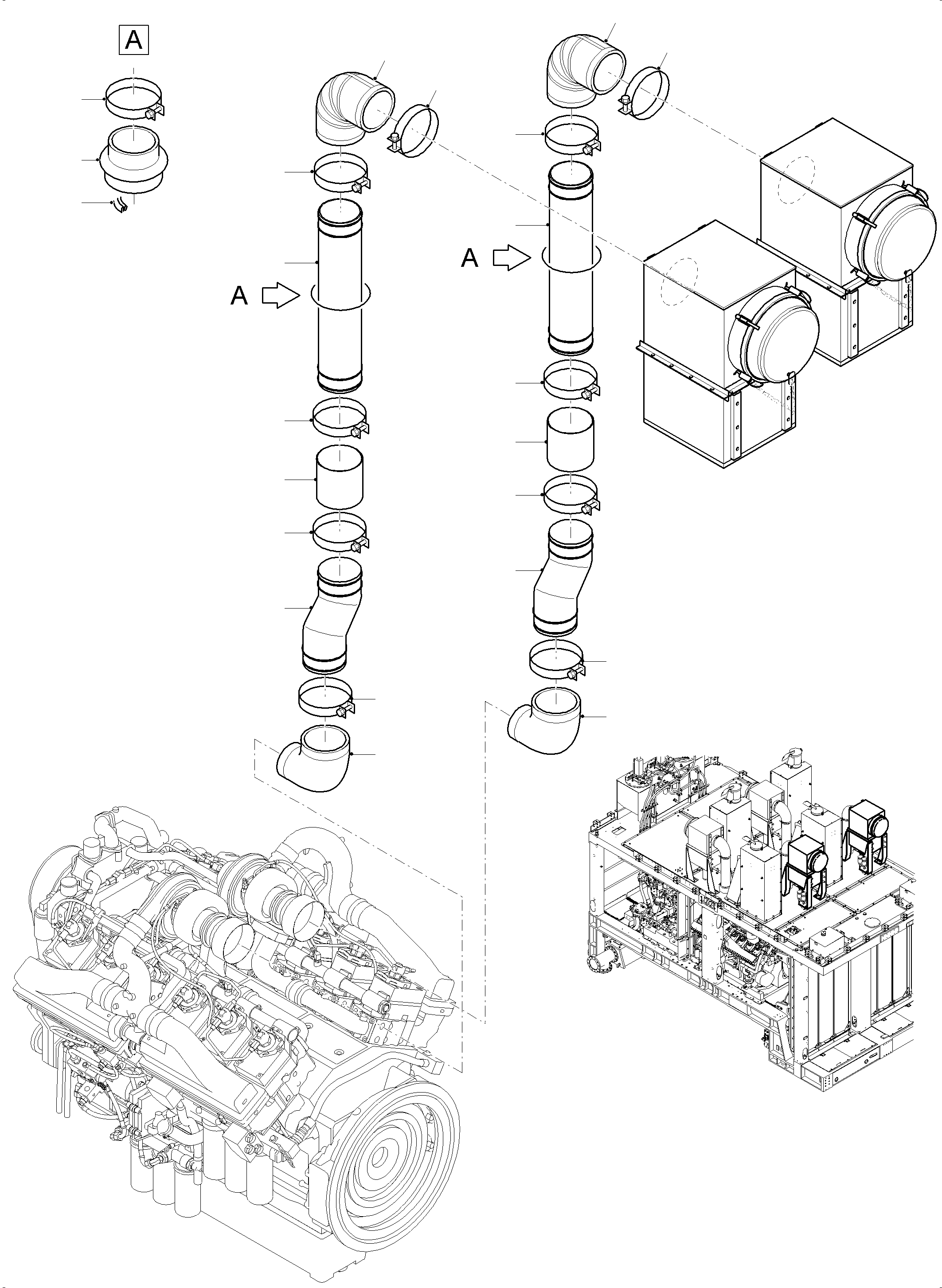 Air suction pipe 983 596 40 KOMATSU