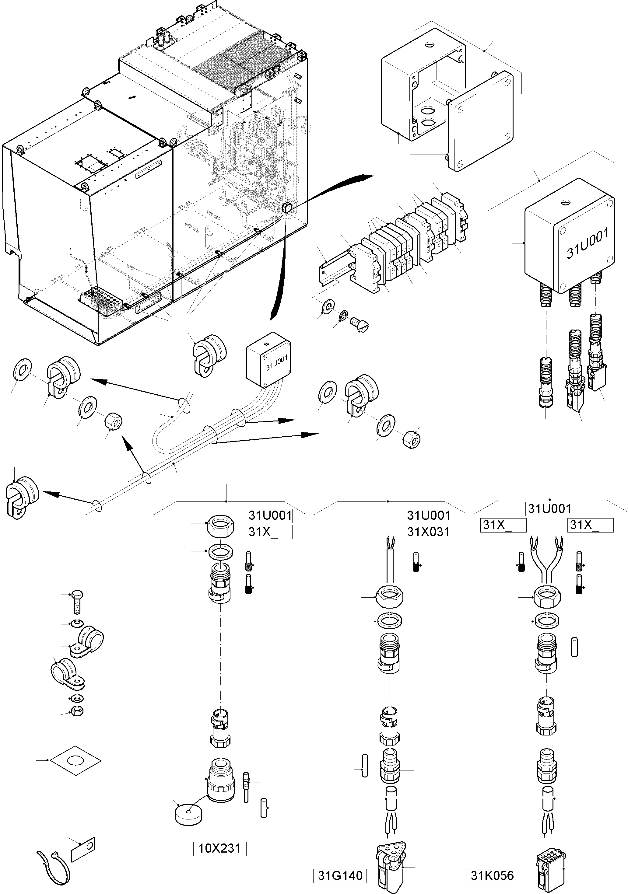 Switch box assy. 31U001 996 021 40 KOMATSU