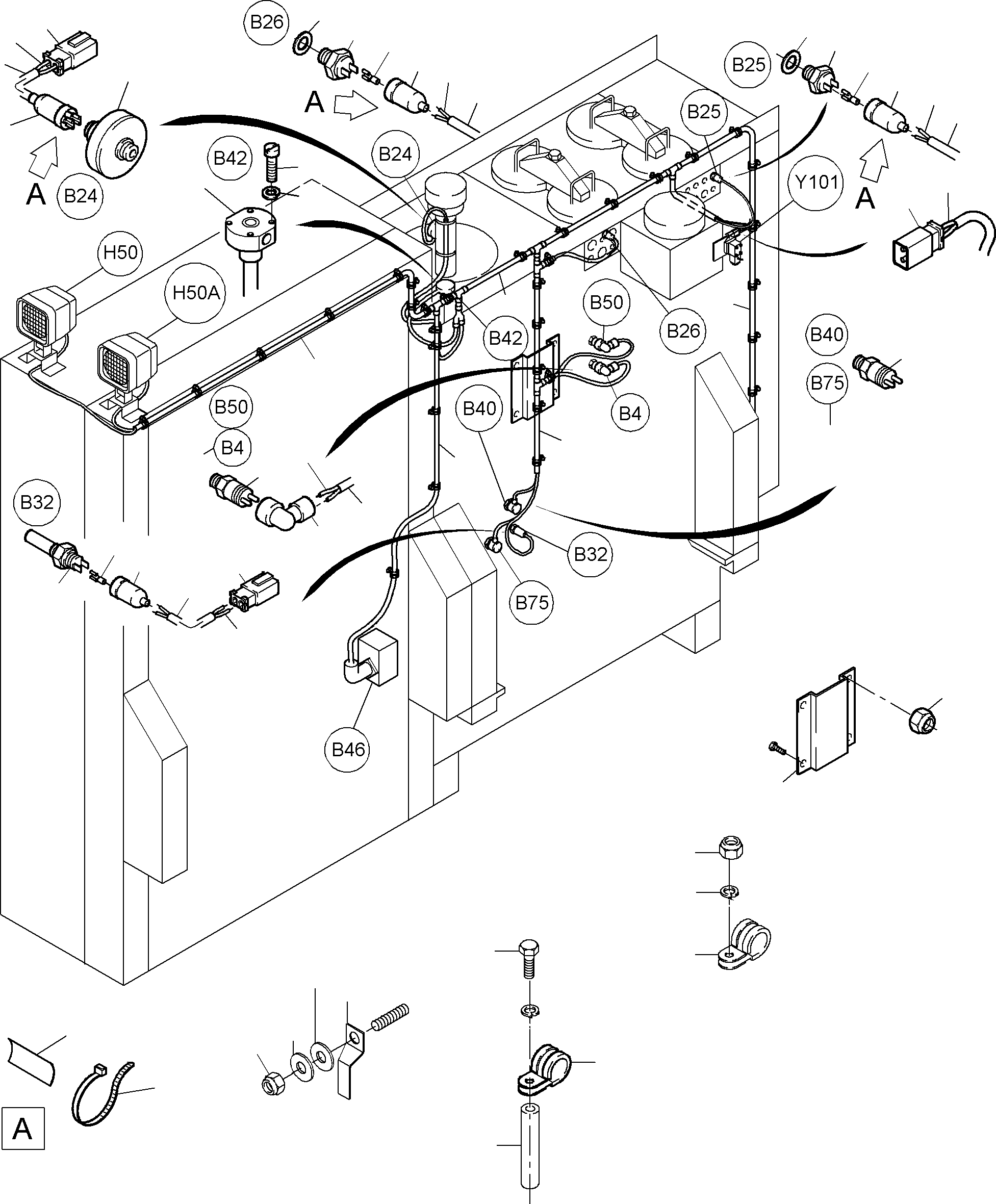 Plug assy. 3-pole 795 133 73 KOMATSU