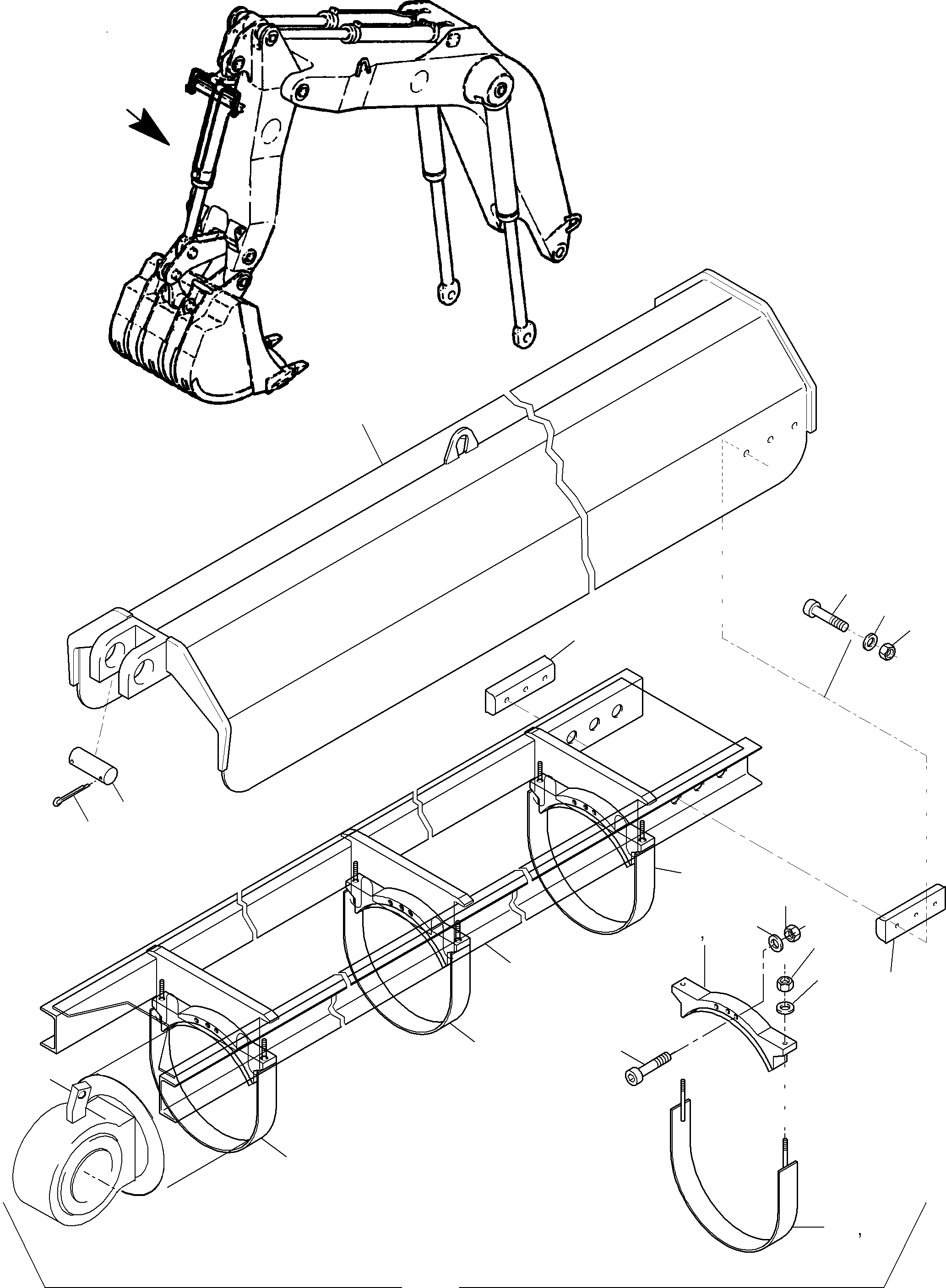 Rod protection, cylinder consist. of fig-nos: 01-13 912 680 40 KOMATSU