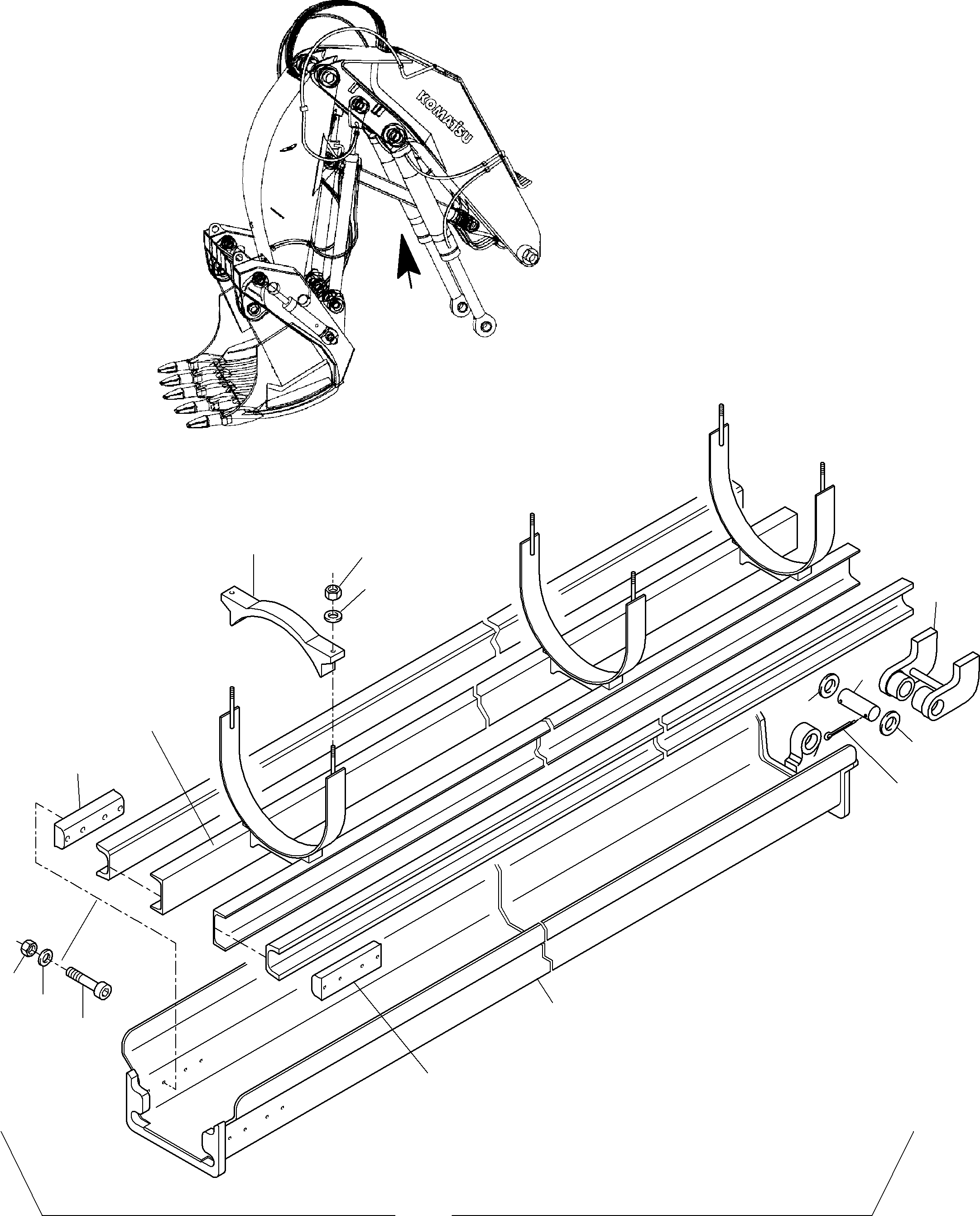 Guide rail 912 628 40 KOMATSU