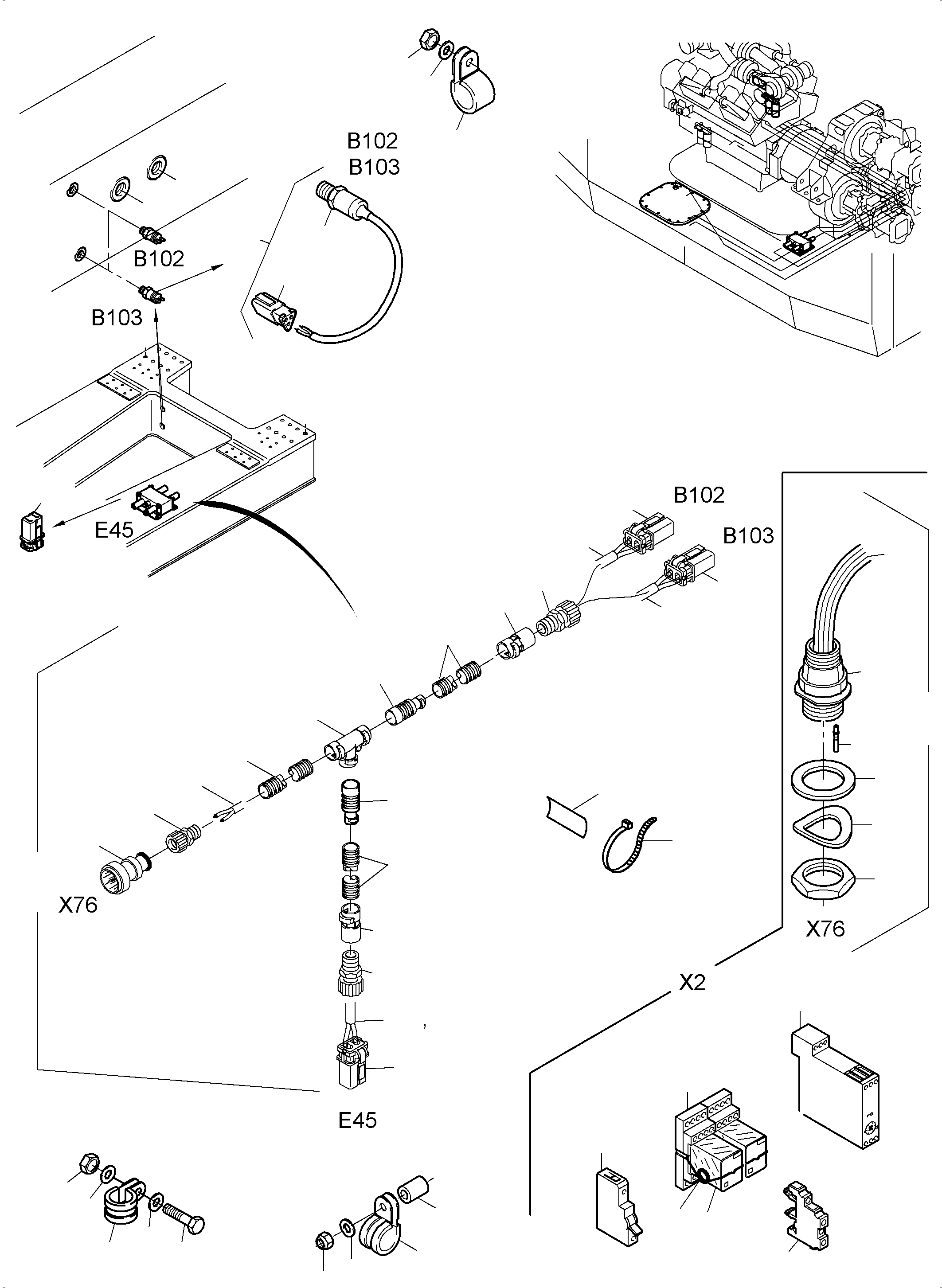 Harness Oilmanagement w/o Centinel 975 137 40 KOMATSU