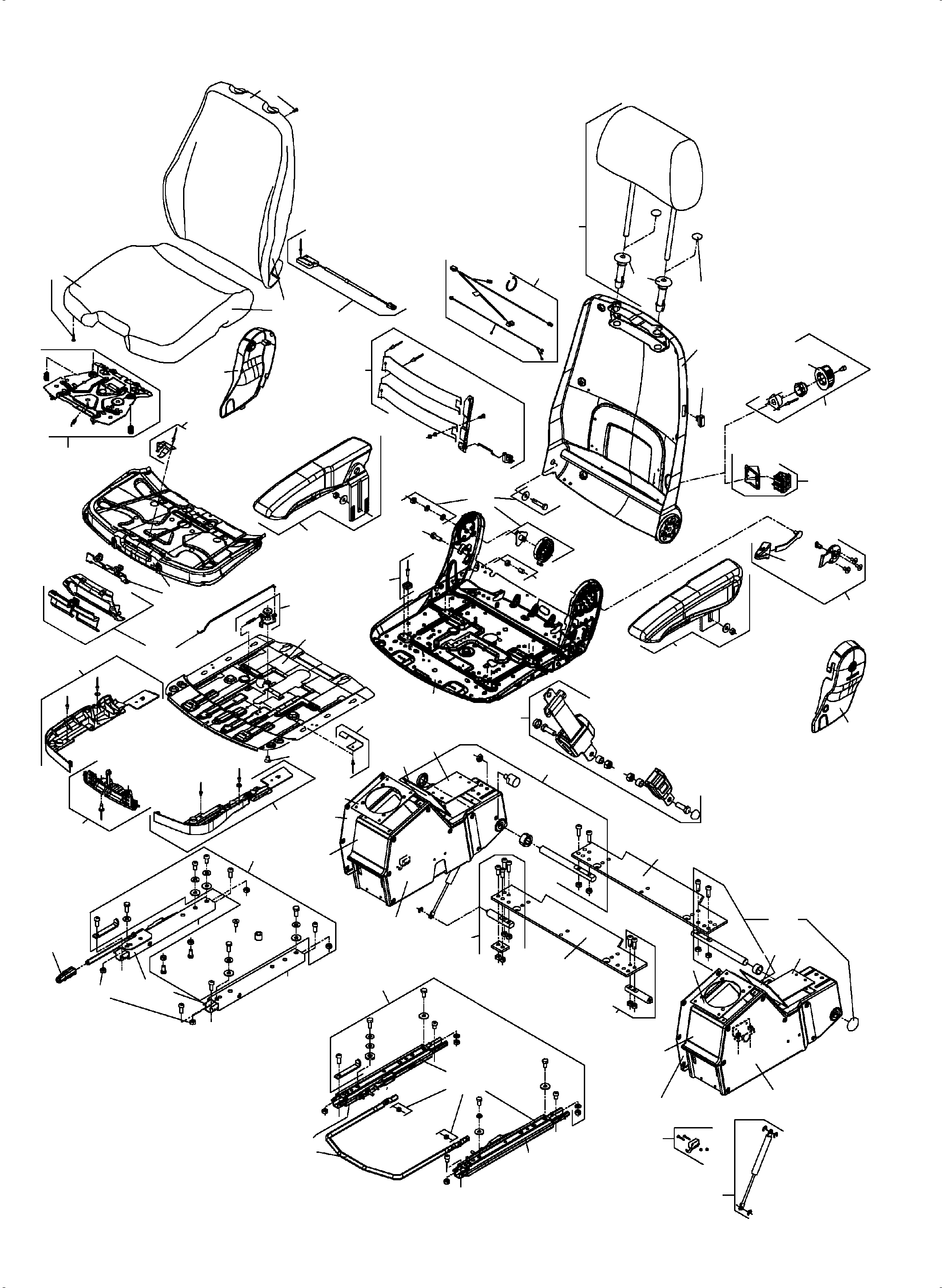Wear parts (blind rivet, bushes, buffer, roller bearing, stop) 799 084 73 KOMATSU