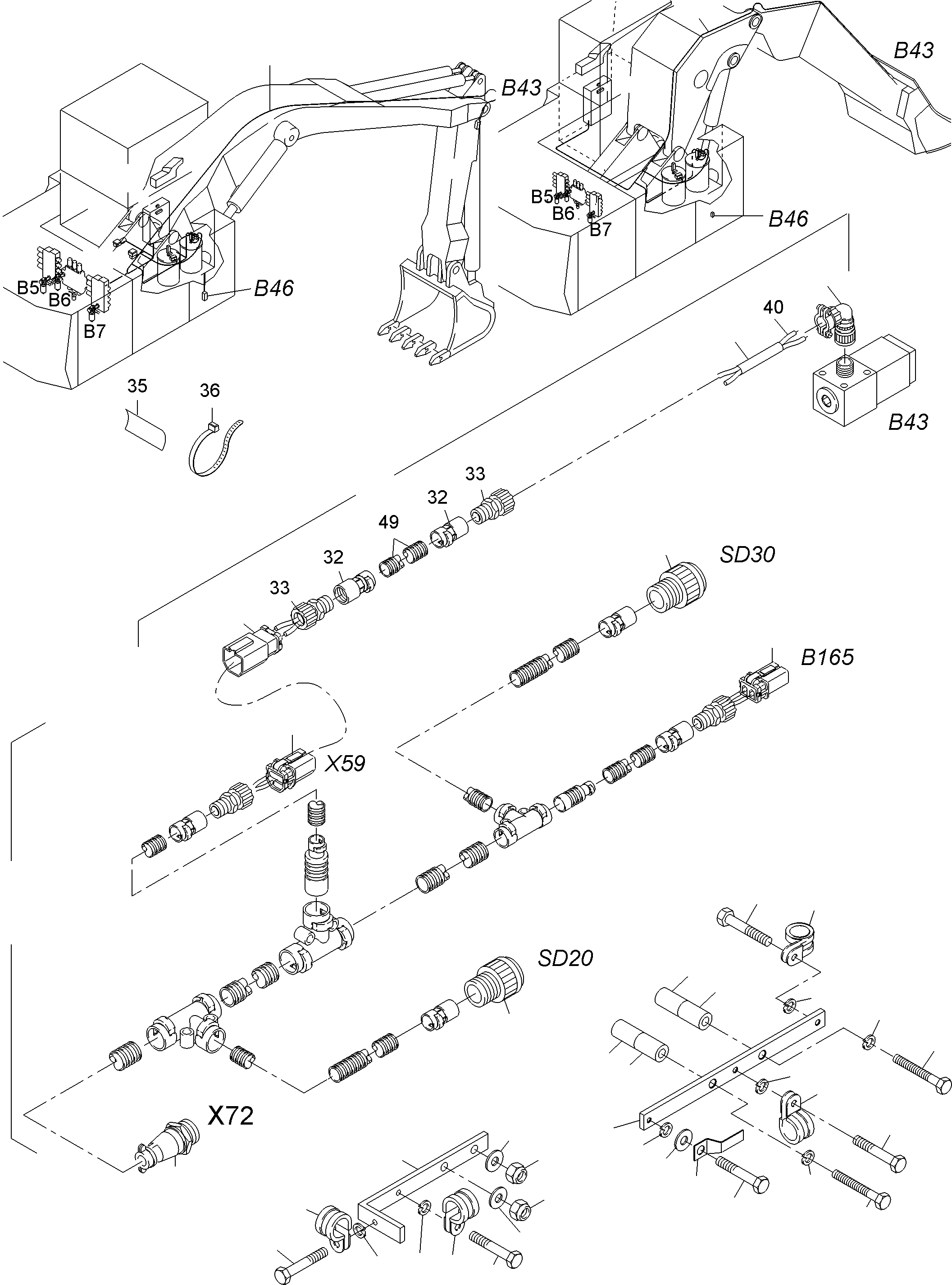 Harness - lube arr. 977 519 40 KOMATSU