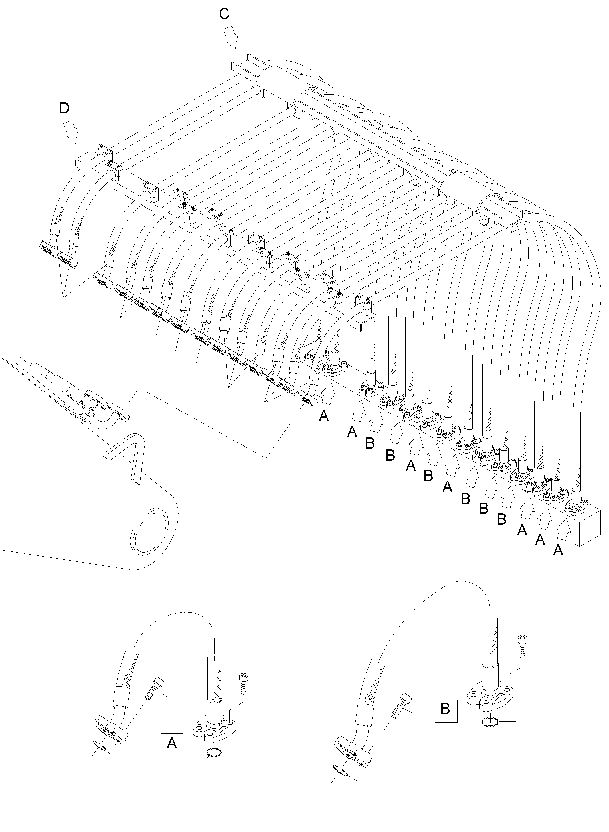 Hose assy. DN 50x4500 07083-D2045 KOMATSU
