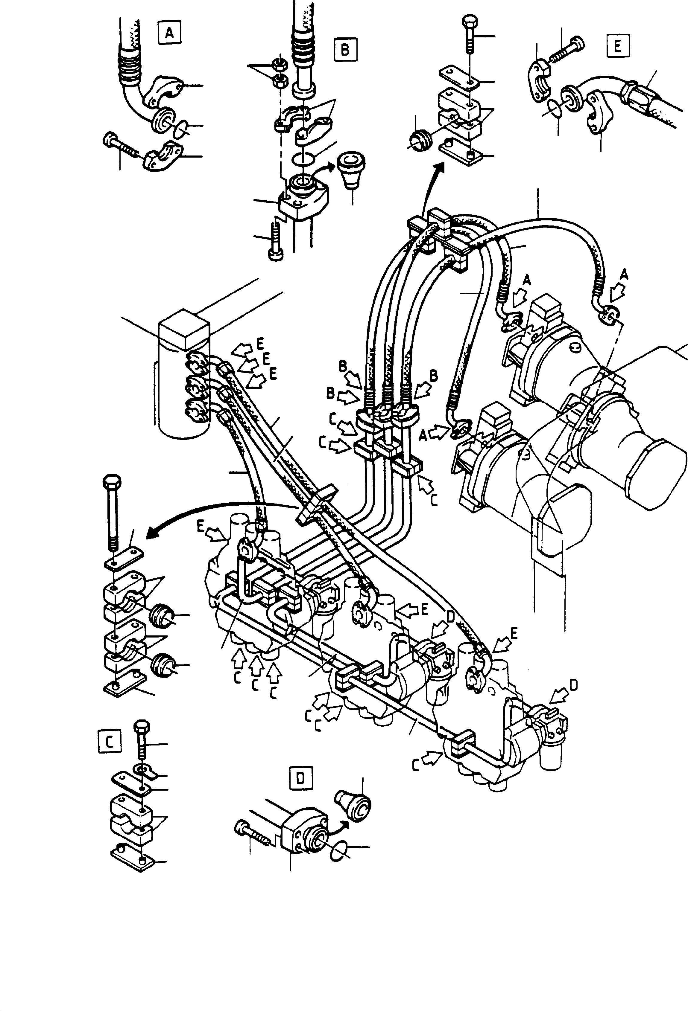 Hose assy. NW 32x1960 lg. 345 596 40 KOMATSU