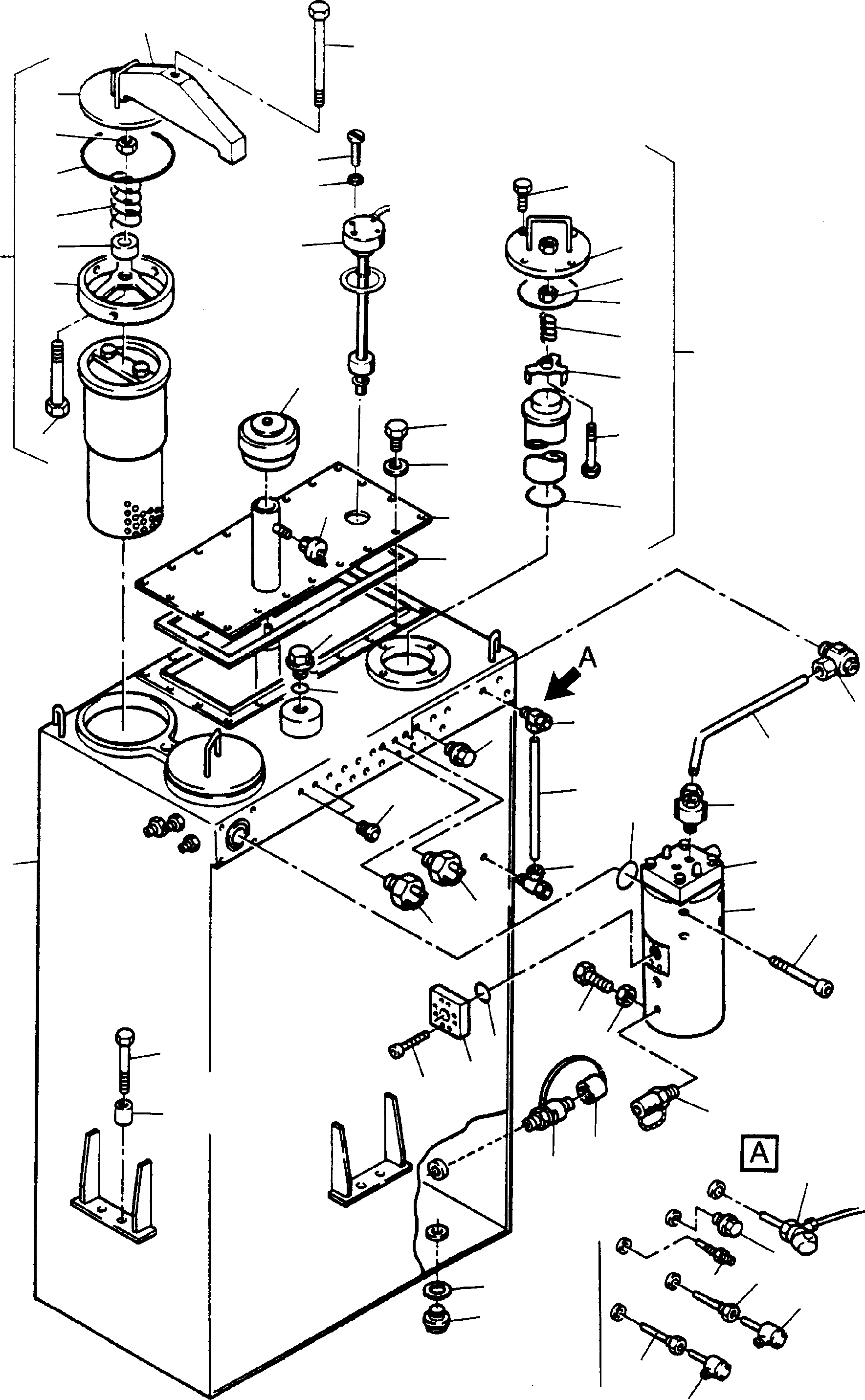 Oil tank w/o mounting parts 487 414 40 KOMATSU