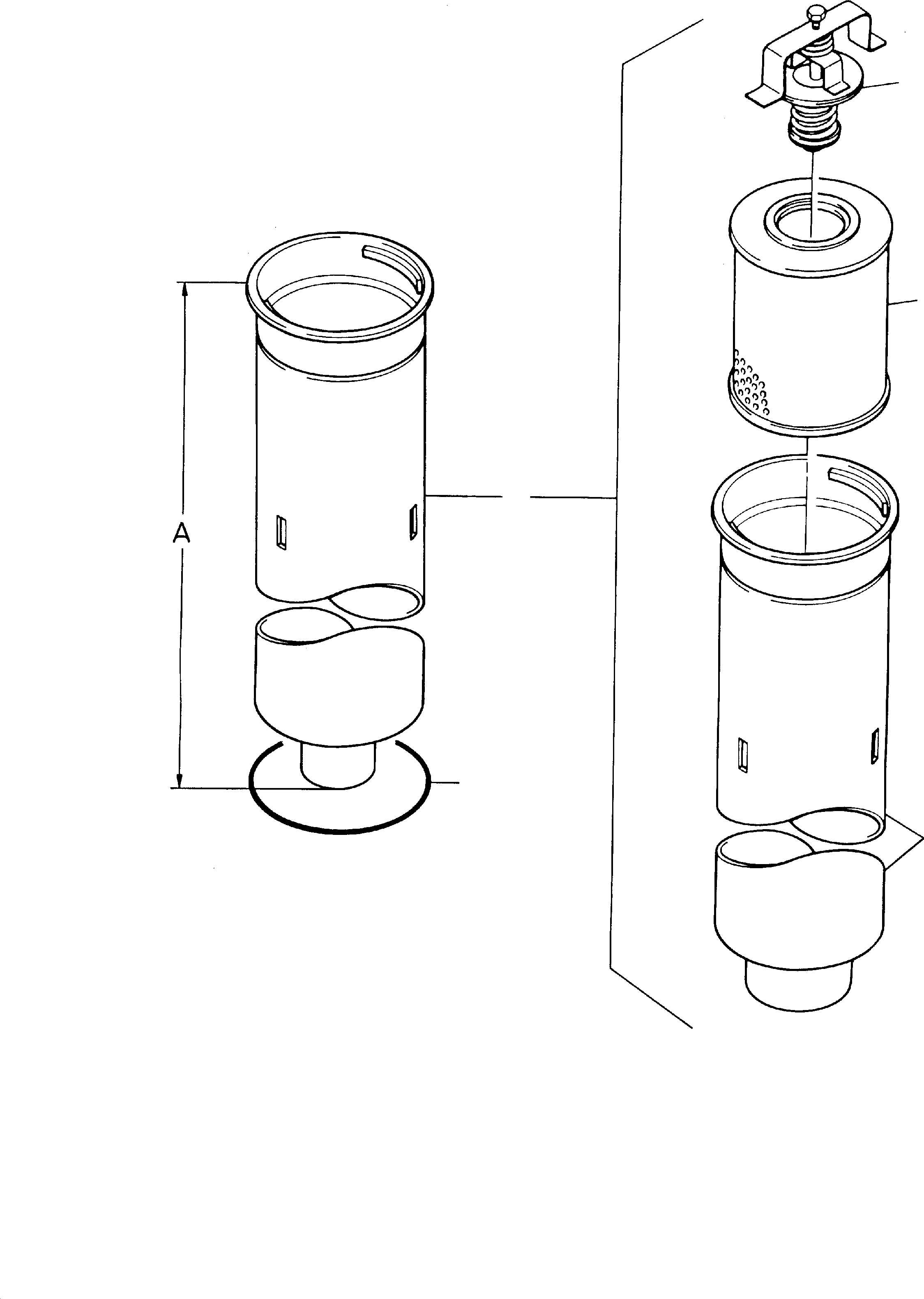 Return oil filter (H55, H65) (H55, H65) A = 570 490 108 40 KOMATSU
