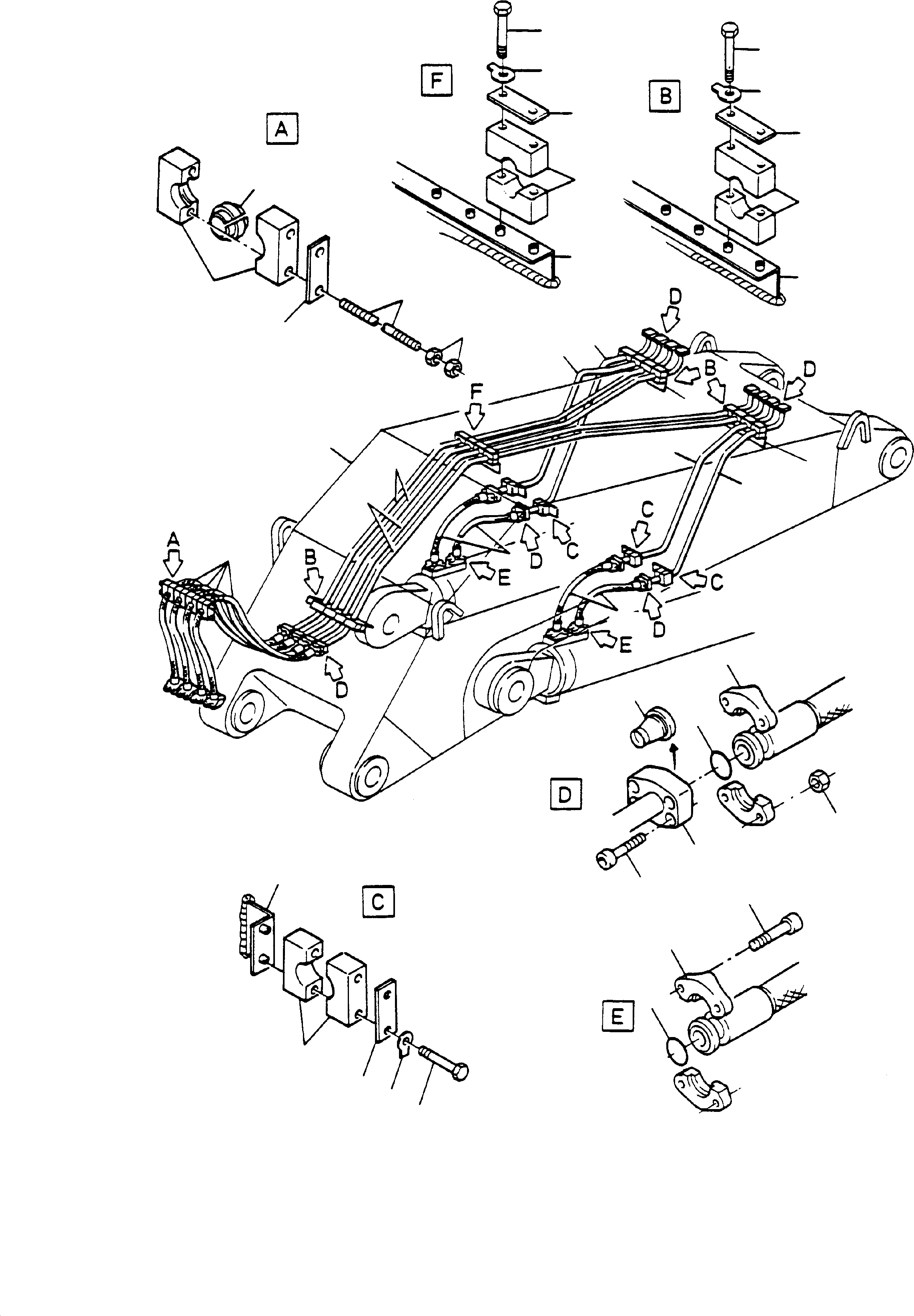 Boom with bushes and pipe assy. 698 174 73 KOMATSU