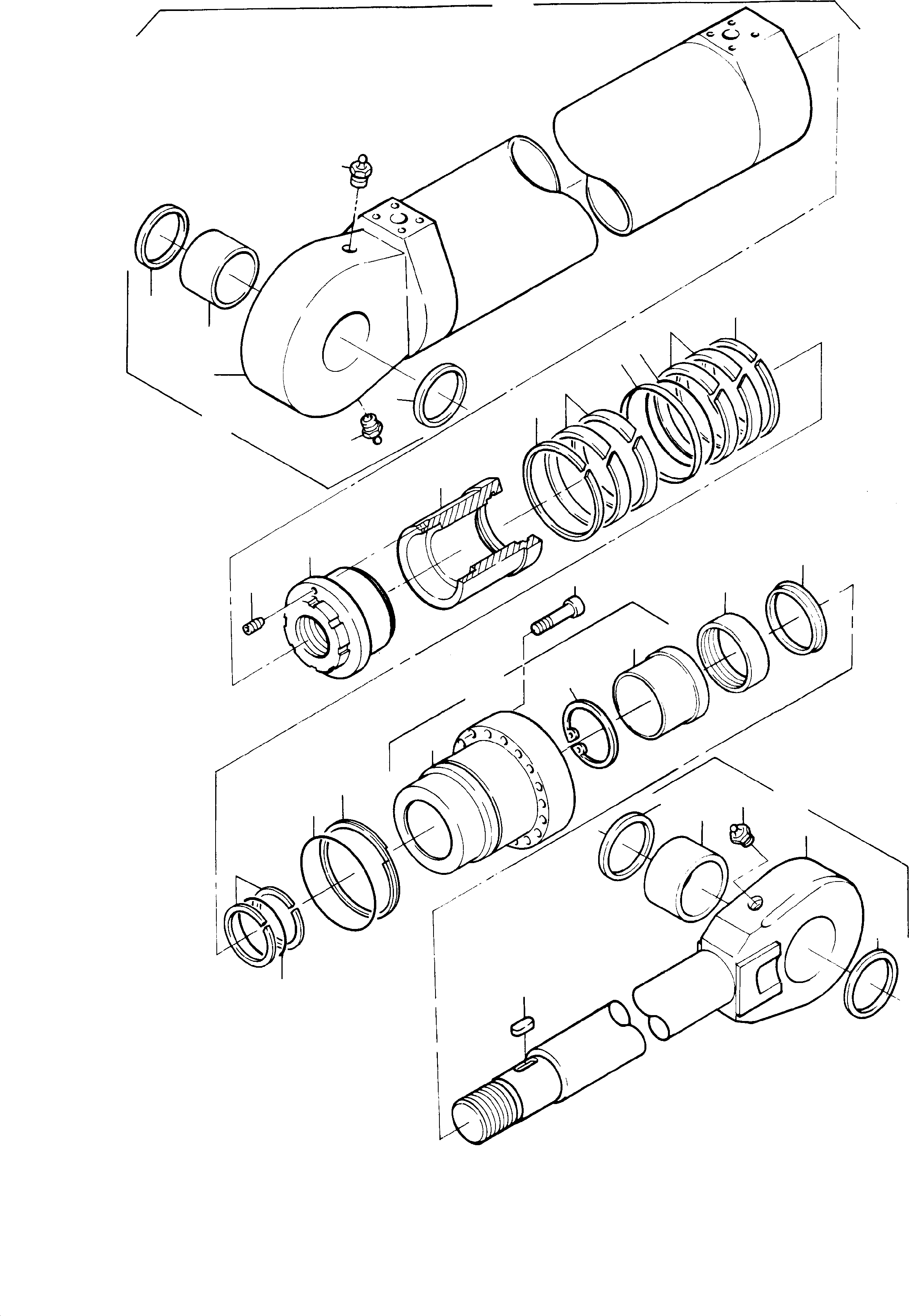 Hydr. cylinder consist. of fig-nos: 02-28 445 390 40 KOMATSU