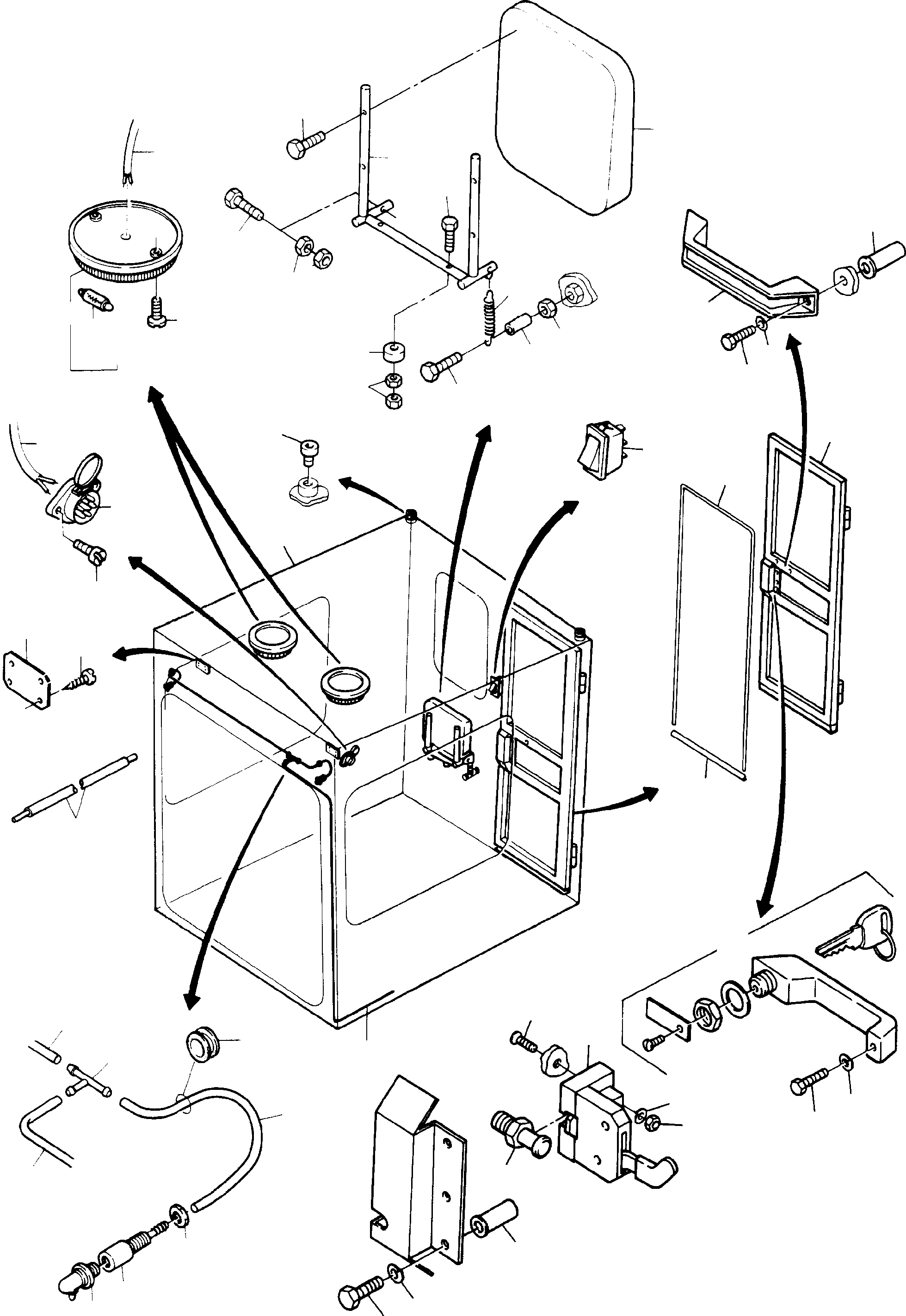 Cab, w/o mounting parts for air condition arr. 698 649 73 KOMATSU