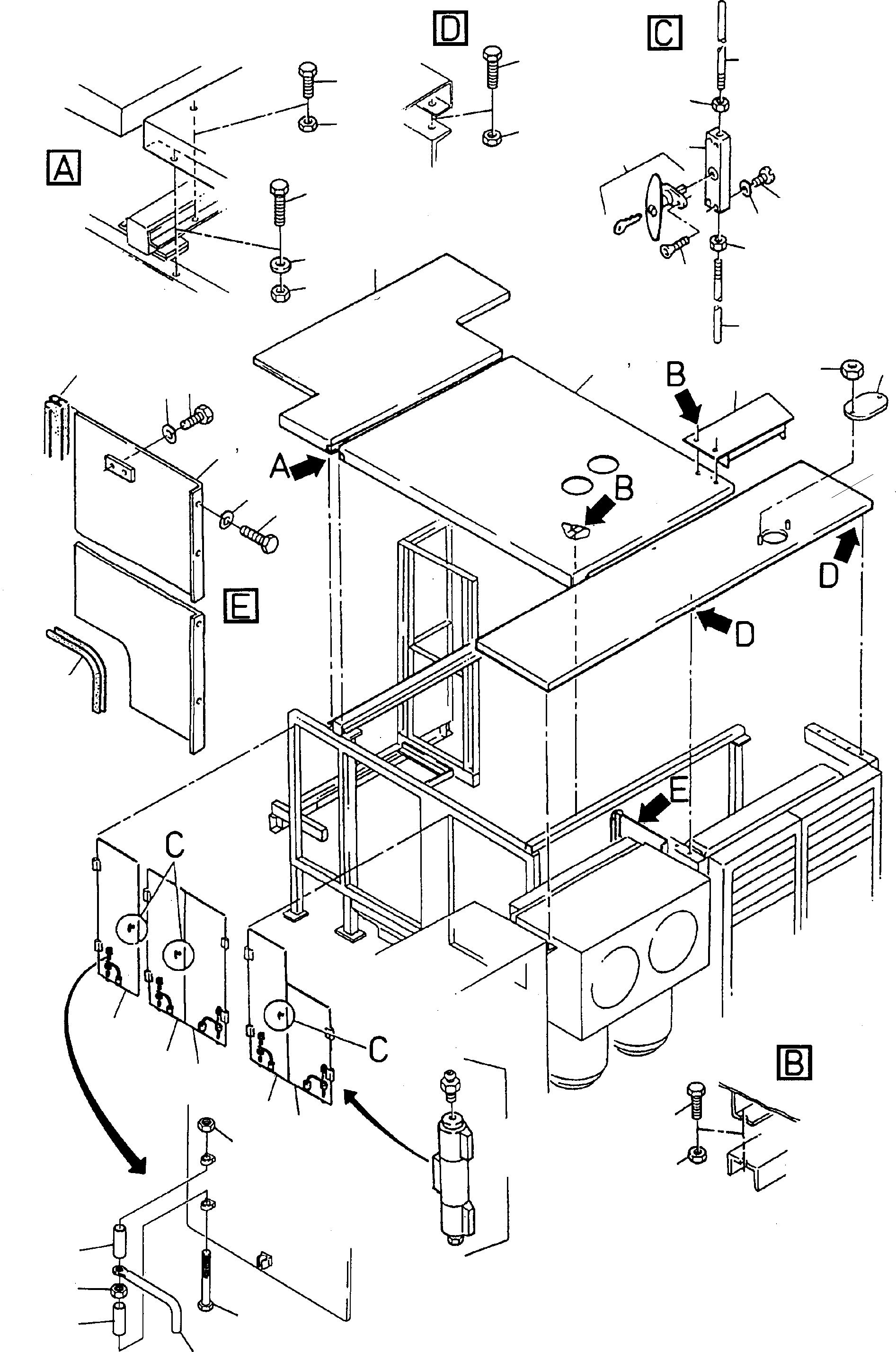 Door assy., fig-nos. 13-20 640 587 40 KOMATSU